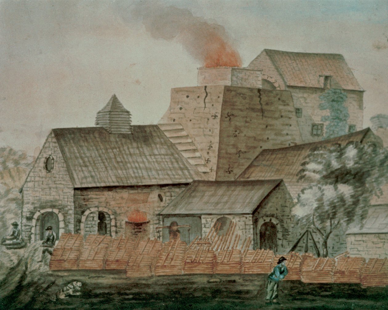 Huta Pontygwaith (akwarela na papierze) autorstwa English School