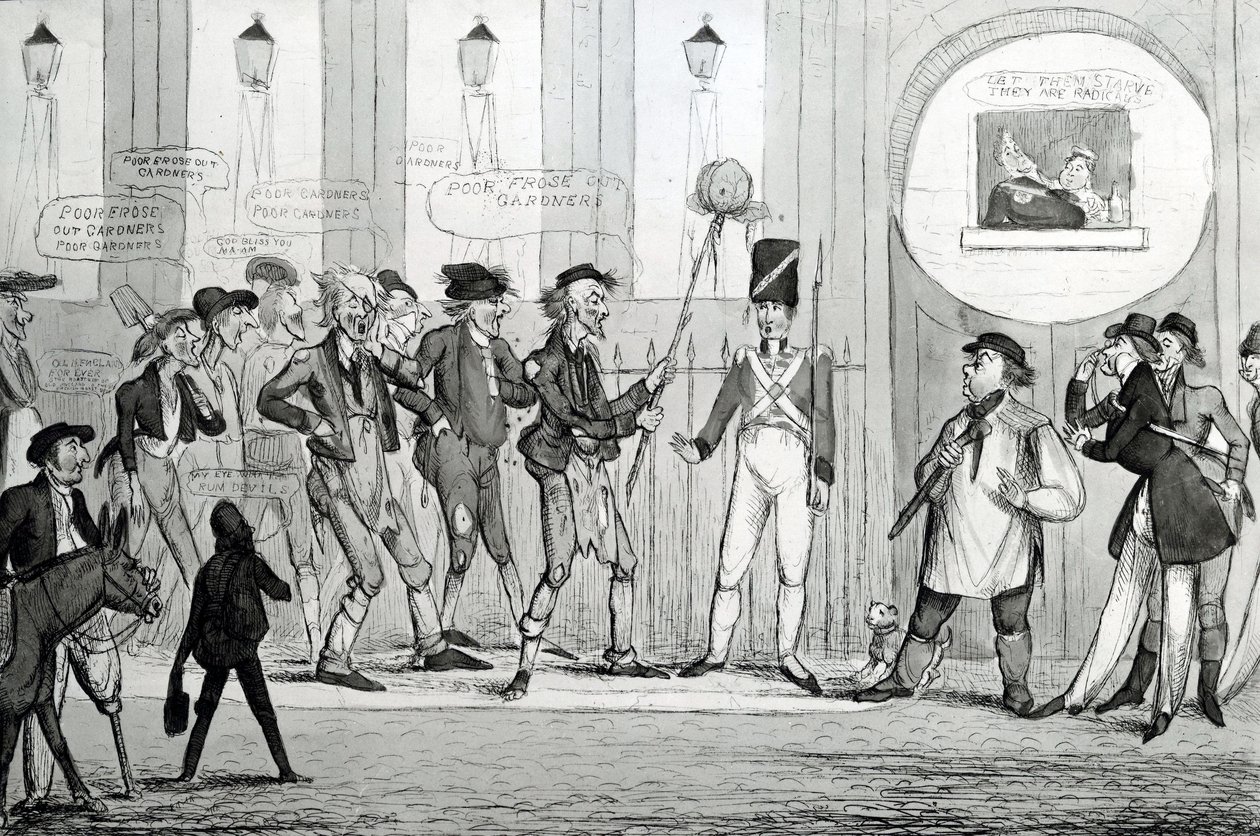 Biedni zamarli ogrodnicy, 1820 autorstwa English School