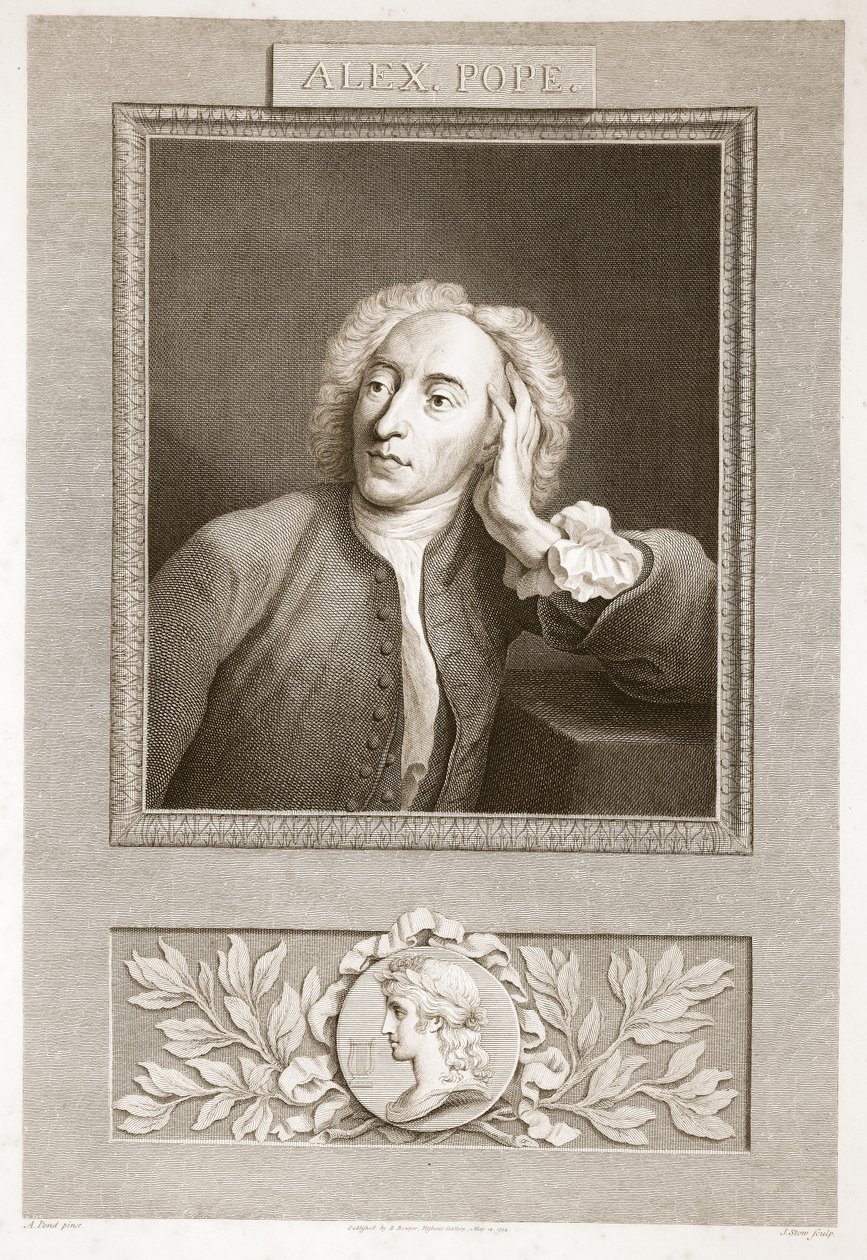 Portret Aleksandra Papieża, ilustracja z David Hume The History of England, wyd. R. Bowyer, Londyn, 1812 r. autorstwa English School
