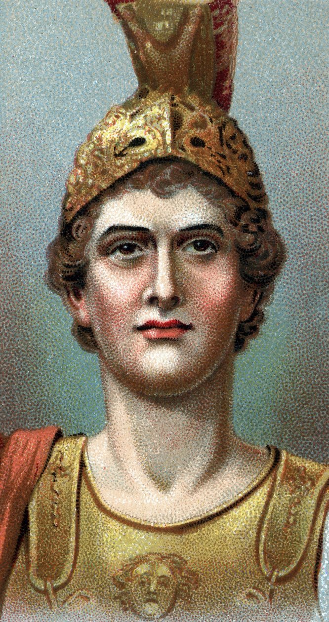 Portret Aleksandra Wielkiego - Aleksander Wielki (356 - 323 pne) - Z serii „” Przywódcy ludzi”” - Chromolitografia - Szkoła angielska, XX wiek - autorstwa English School