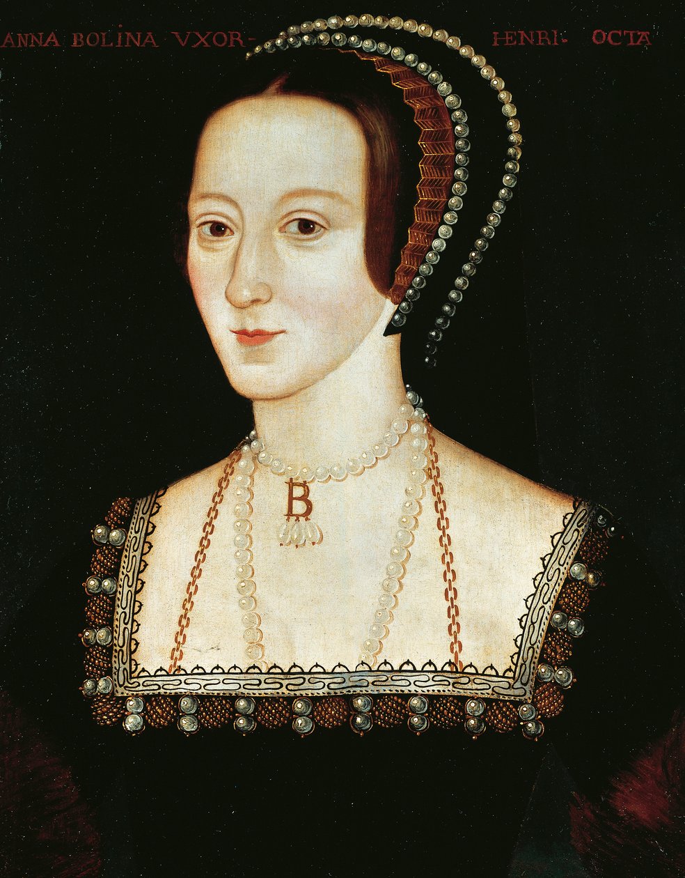 Portret Anny Boleyn, ok. 1533-36 (olej na desce) autorstwa English School