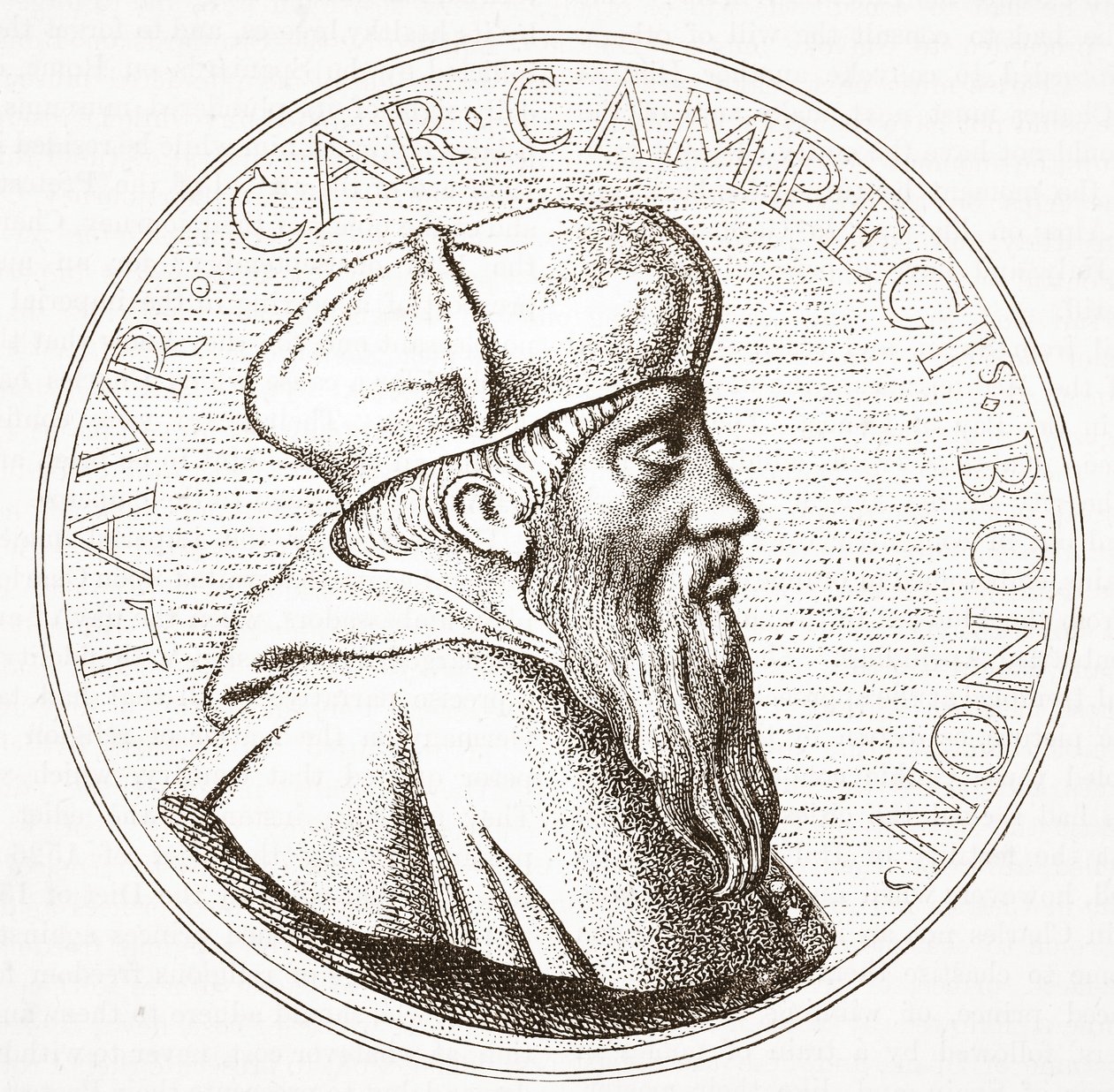 Portret kardynała Campeggio, ilustracja z Historii protestantyzmu Jamesa Aitkena Wylie (1808-1890), wyd. 1878 autorstwa English School