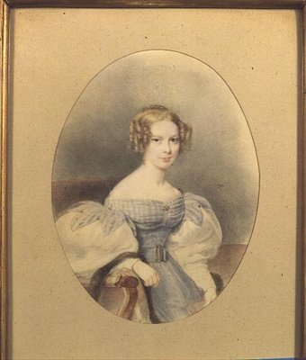 Portret hrabiny Elżbiety von Sandizell, znanej jako Lili, lat 18 (akwarela na papierze) autorstwa English School