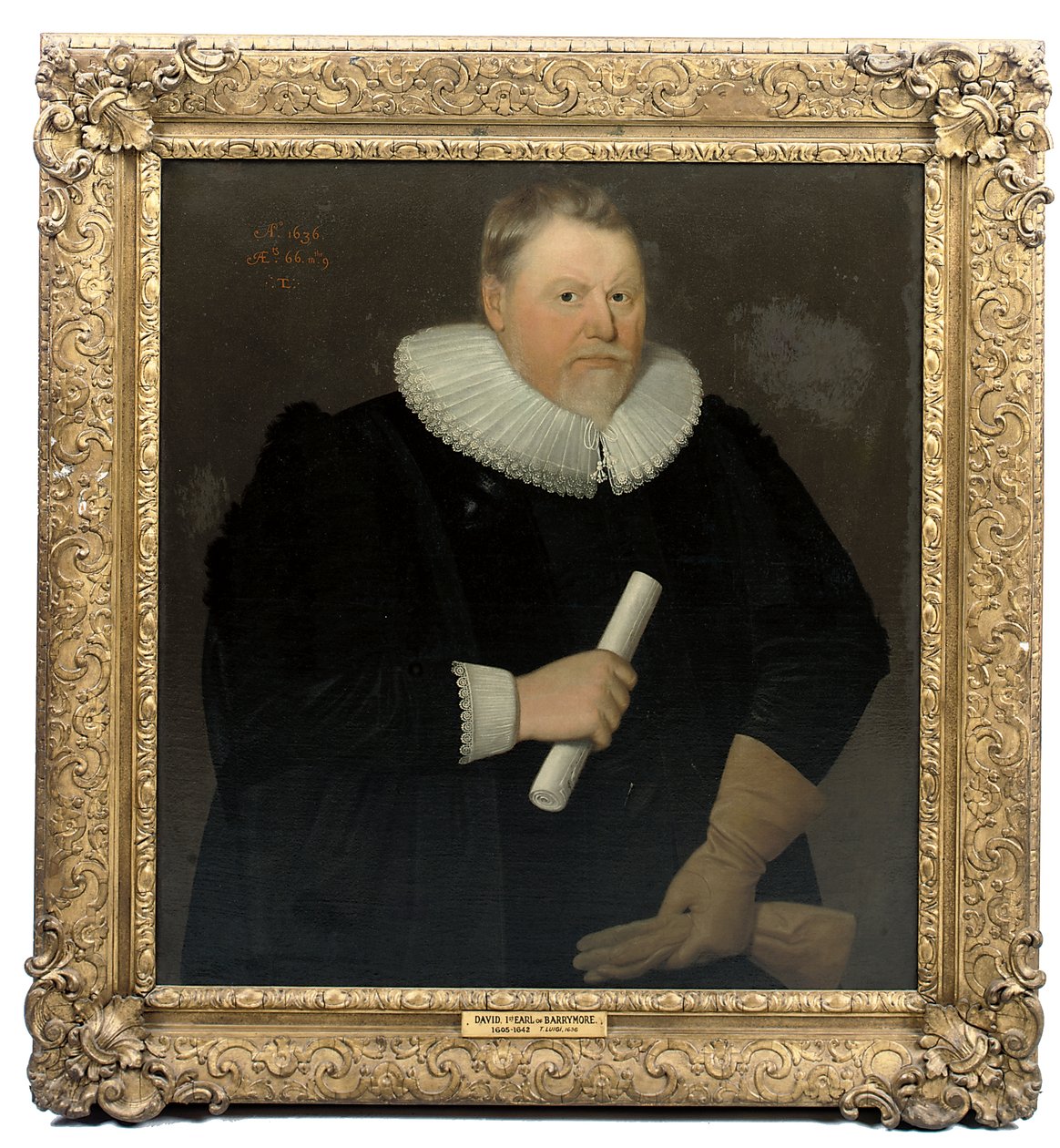 Portret Dawida, 1. hrabia Barrymore, c.1636 autorstwa English School