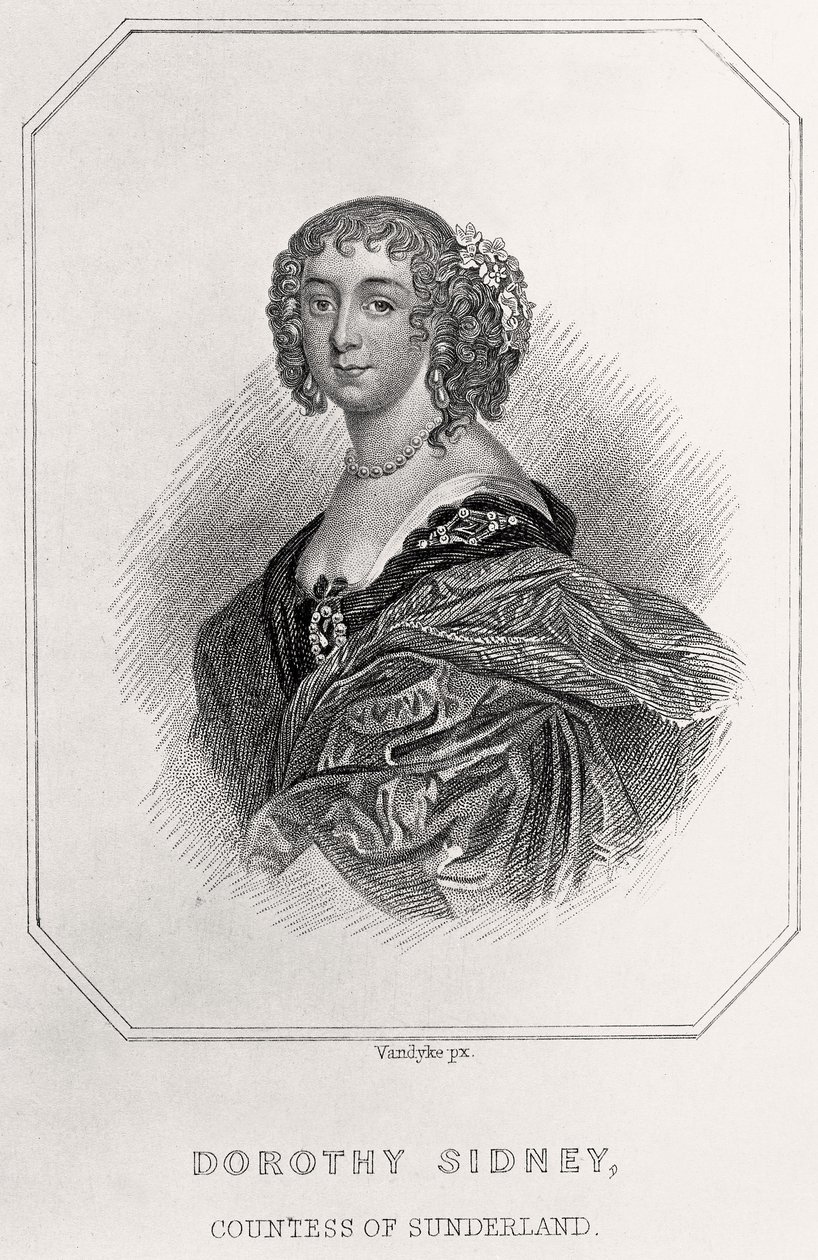 Portret Dorothy Sidney, hrabiny Sunderland, 1835 autorstwa English School