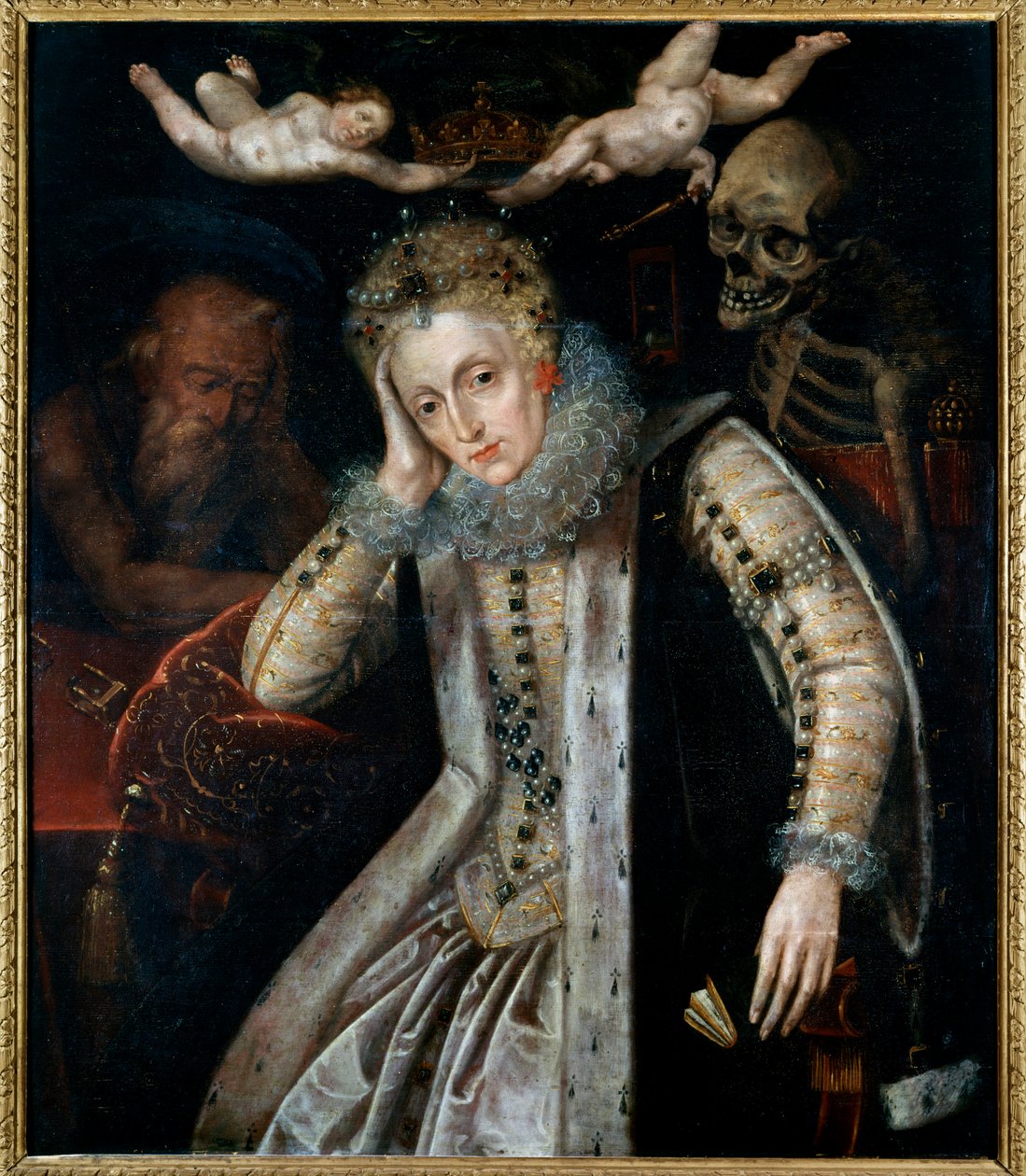 Portret Elisabeth Iere, królowej Anglii (1533 - 1603), pod koniec jej życia. Malowanie szkoły angielskiej autorstwa English School