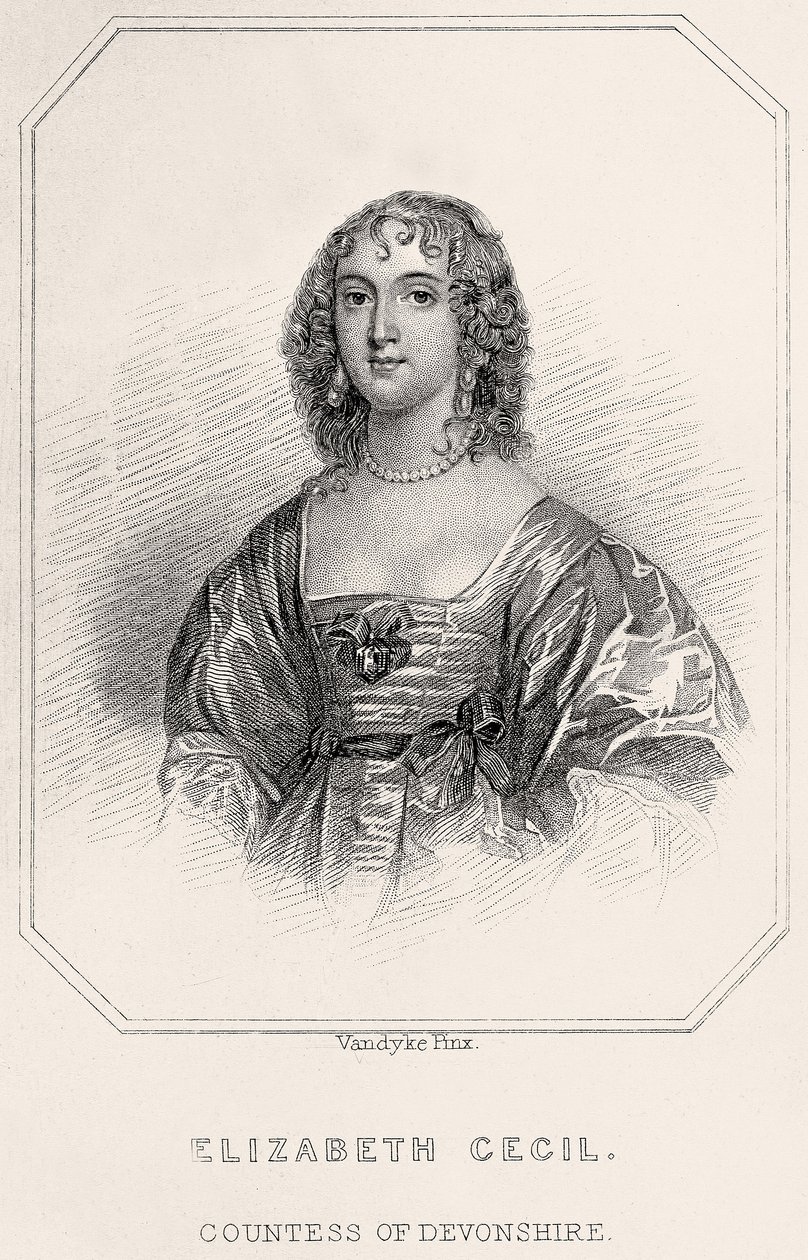 Portret Elizabeth Cecil, hrabiny Devonshire, 1835 autorstwa English School