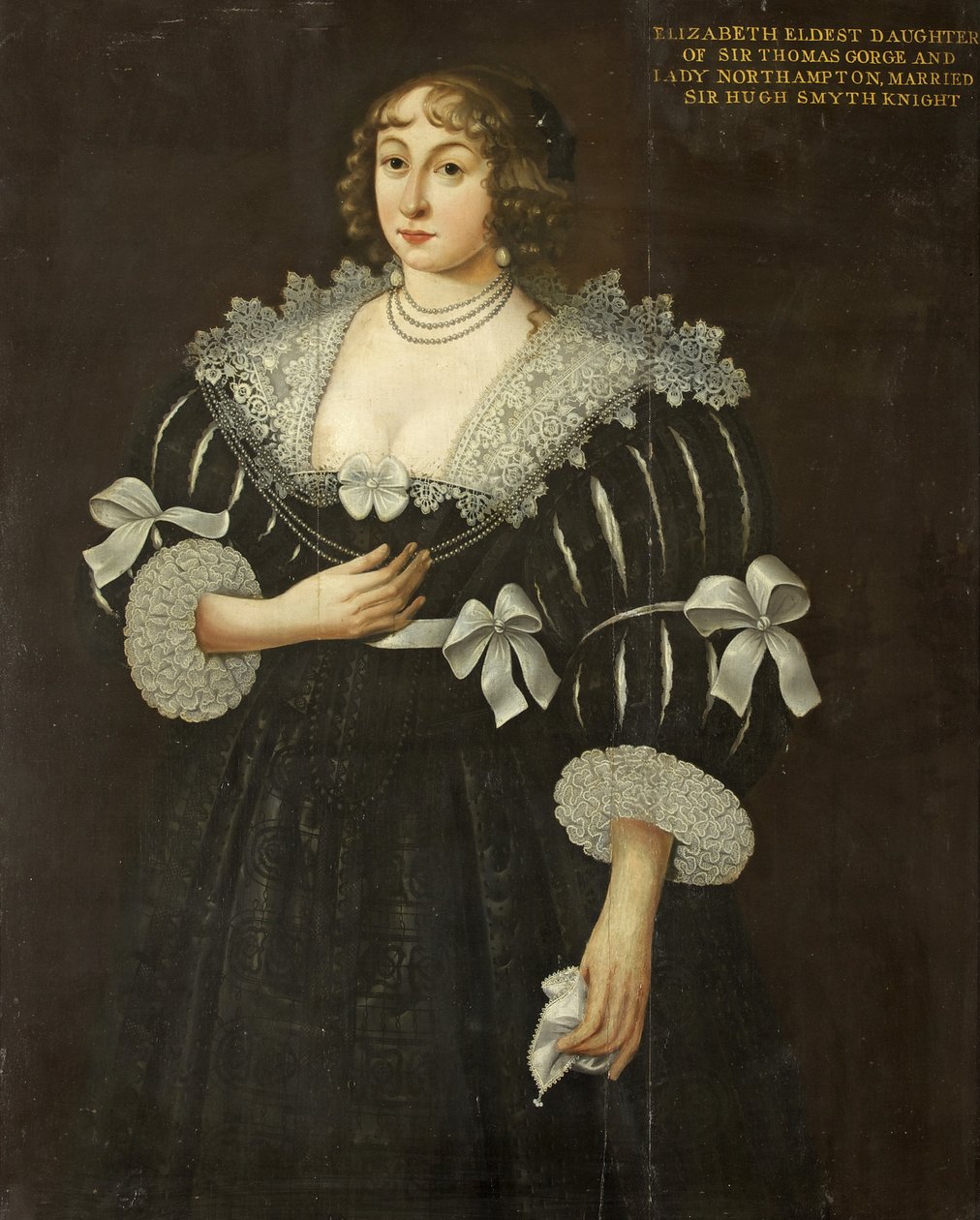 Portret Elizabeth Gorges (olej na desce) autorstwa English School