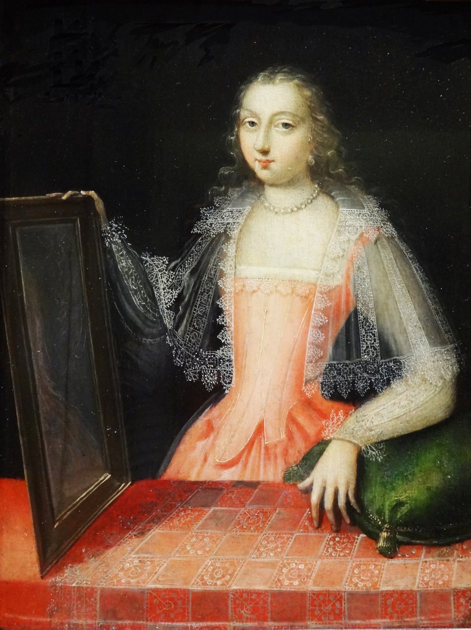 Portret Elizabeth Vernon, hrabiny Southampton (olej na panelu) autorstwa English School