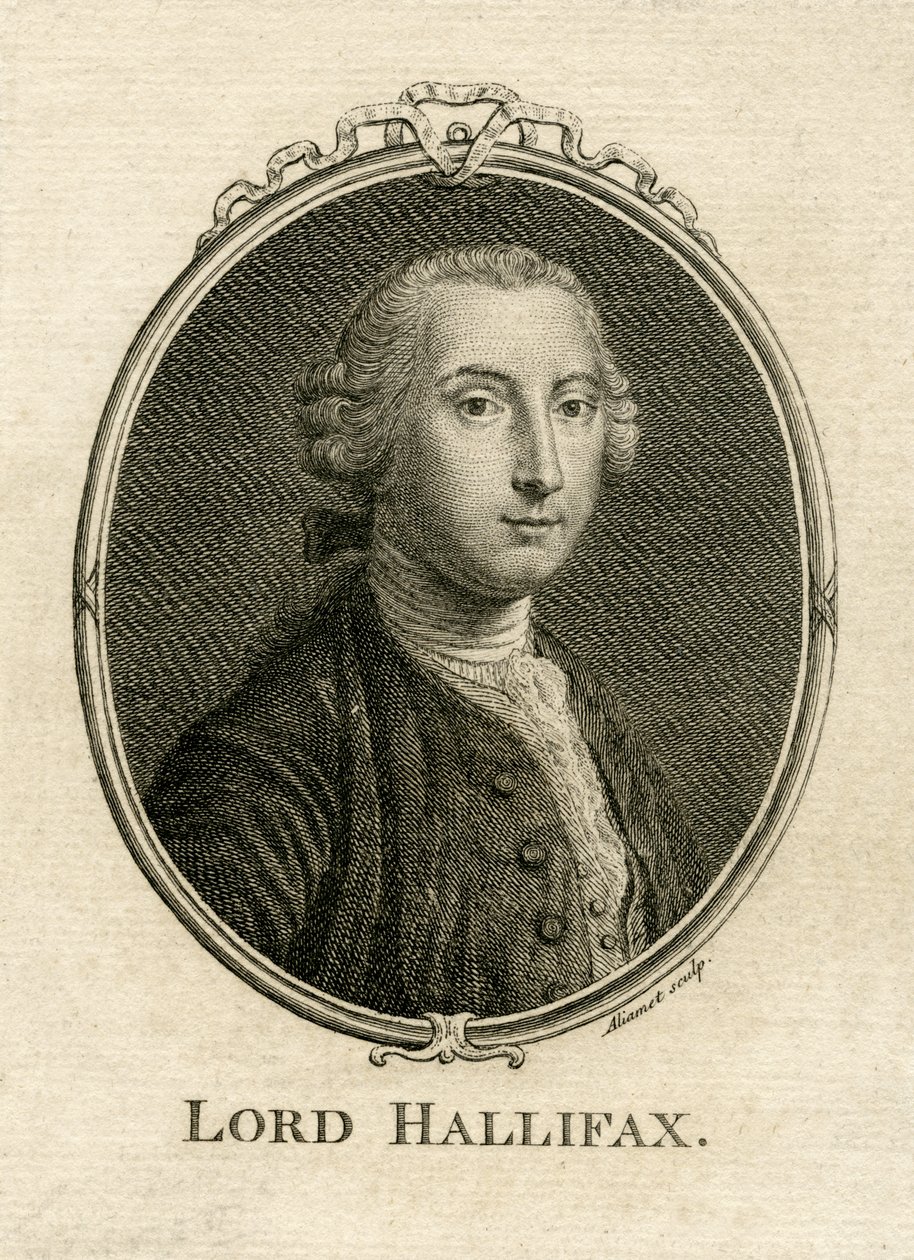 Portret George Montagu Dunk, 2. hrabia Halifax (1716-71), grawerowany przez Aliamet autorstwa English School