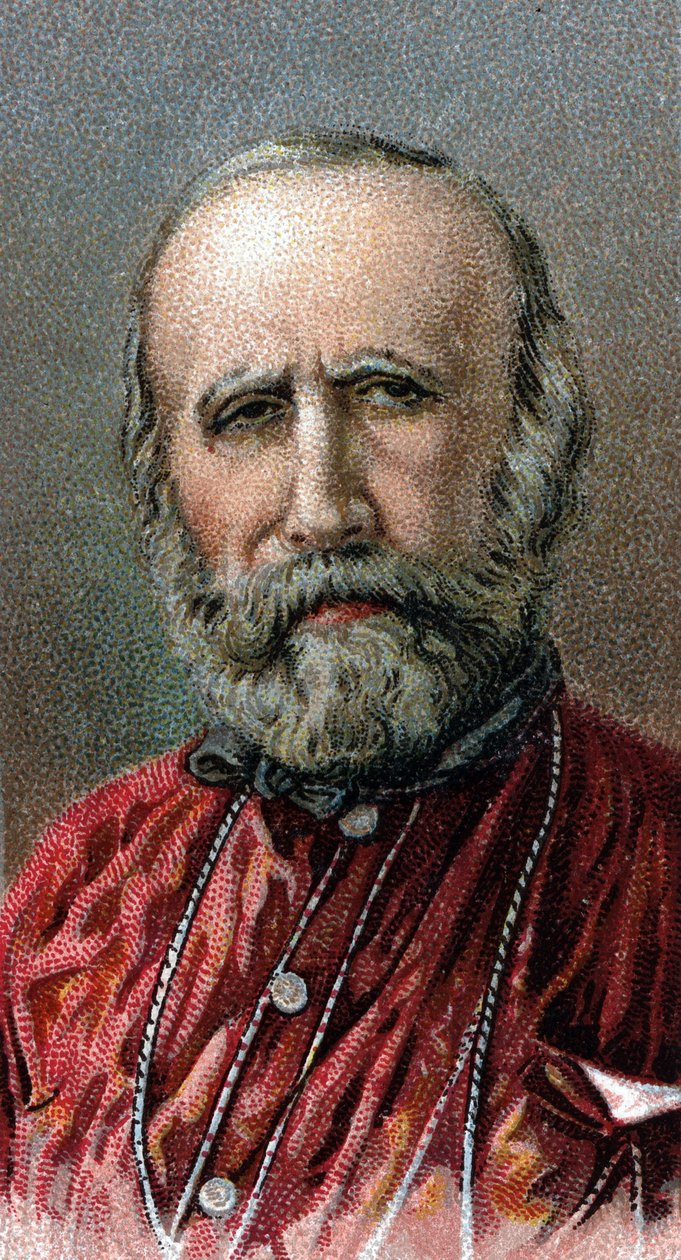 Portret Giuseppe Garibaldiego (1807-1882) - Z serii „”Przywódcy mężczyzn”” - Chromolitografia - Szkoła angielska, XX wiek - autorstwa English School
