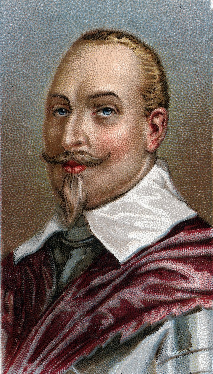 Portret Gustawa Adolfa Szwecji - Portret króla Szwecji Gustawa II Adolfa (1594-1632) - Z serii „Przywódcy ludzi”” - Chromolitografia - Szkoła angielska, XX wiek - autorstwa English School