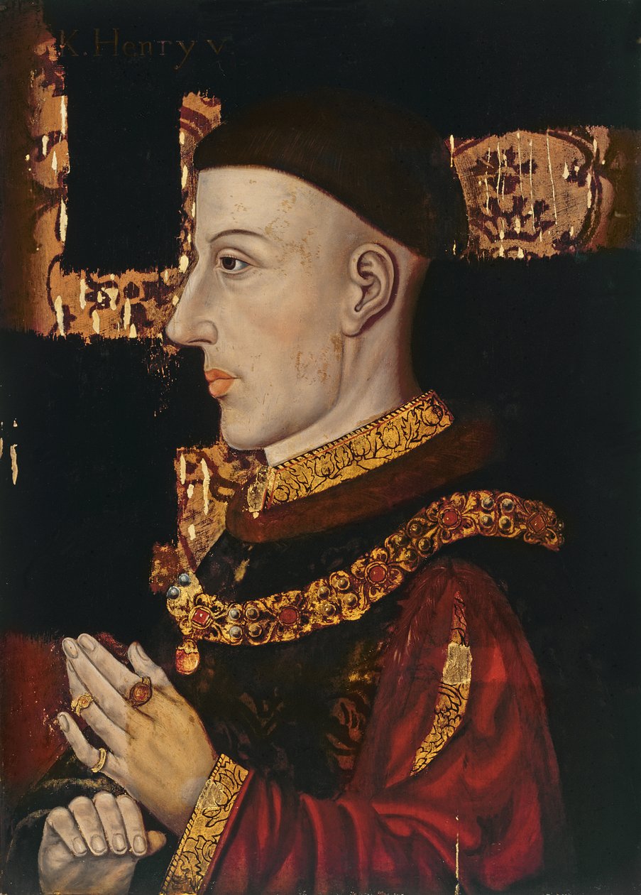 Portret Henryka V (1387-1422) (podczas renowacji) (patrz 99913) autorstwa English School