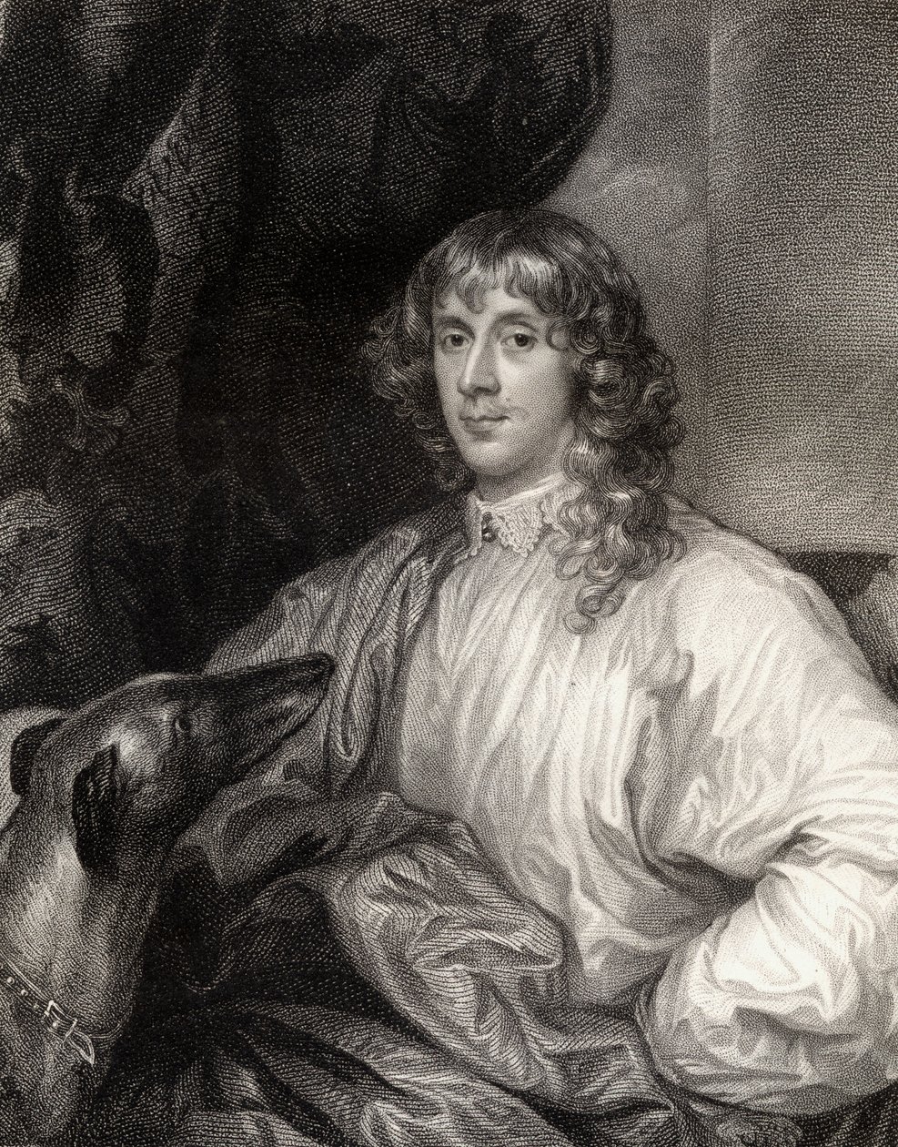 Portret Jamesa Stuarta (1612-55) 1. księcia Richmond, z Lodges British Portraits, 1823 autorstwa English School
