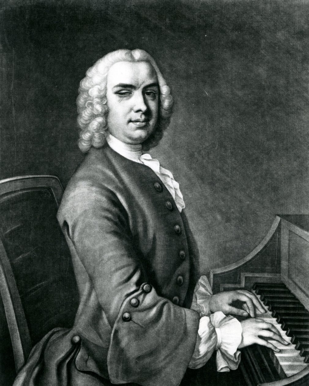 Portret Johna Stanleya (1712-86) (grafika) autorstwa English School
