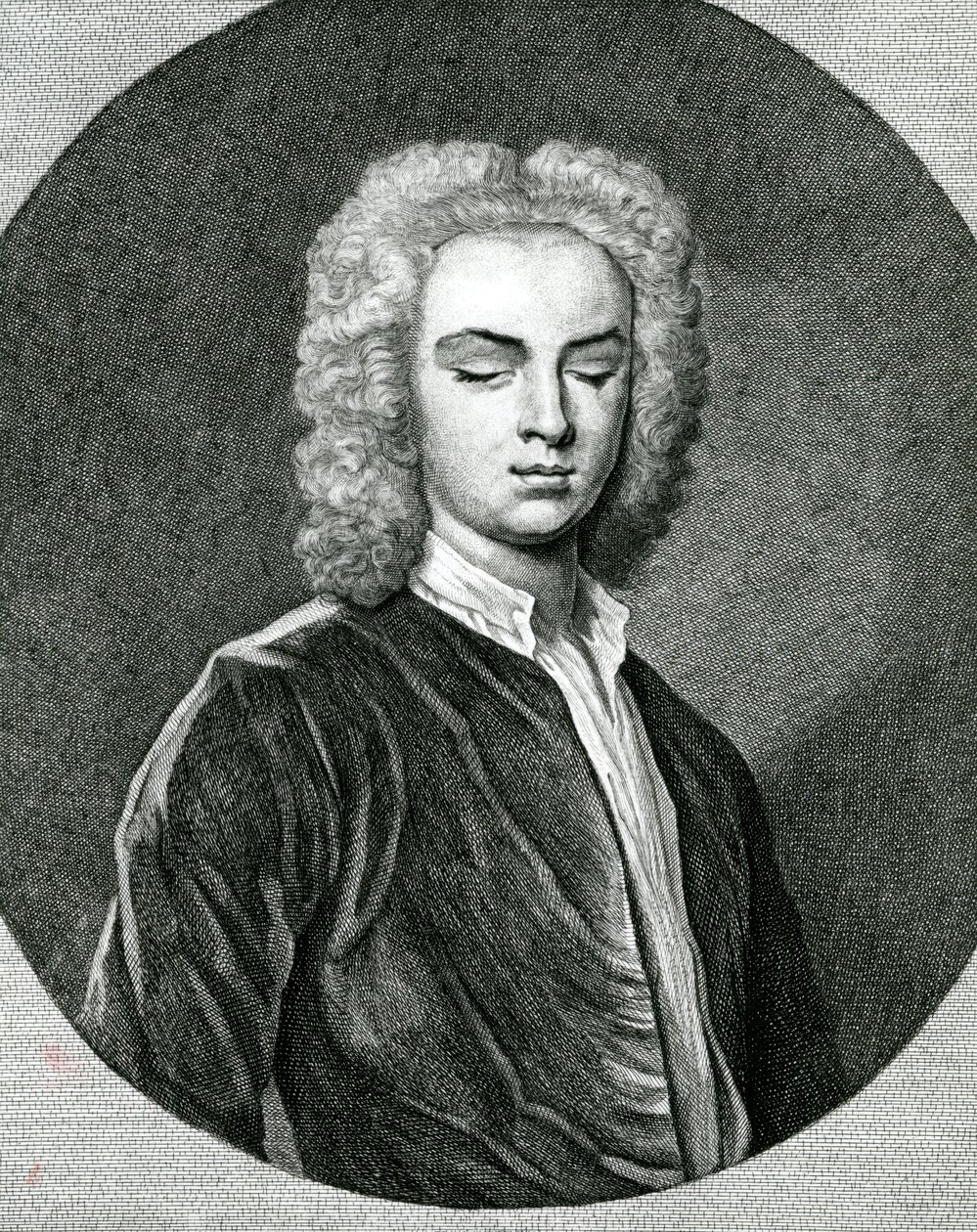 Portret Johna Stanleya (1712-86) (grafika) autorstwa English School