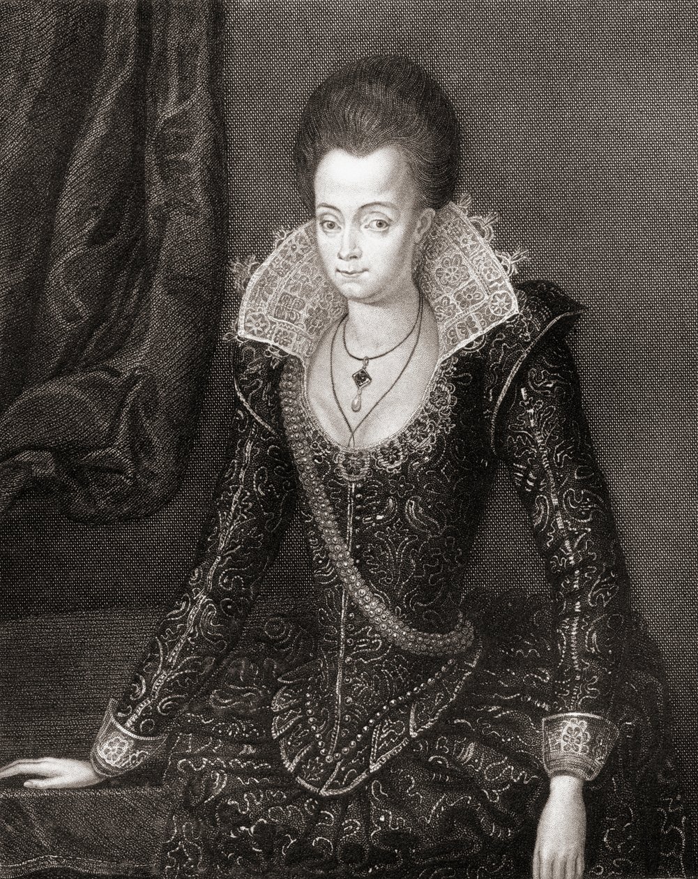 Portret Lady Arabelli Stuart (1575-1615) z Lodges British Portraits, 1823 autorstwa English School
