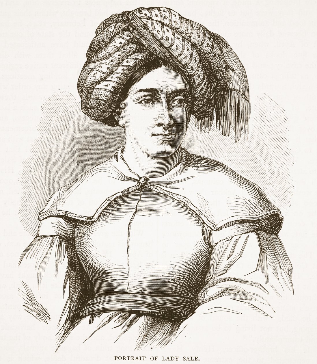 Portret Lady Sale, ilustracja z Cassells Illustrated History of England autorstwa English School