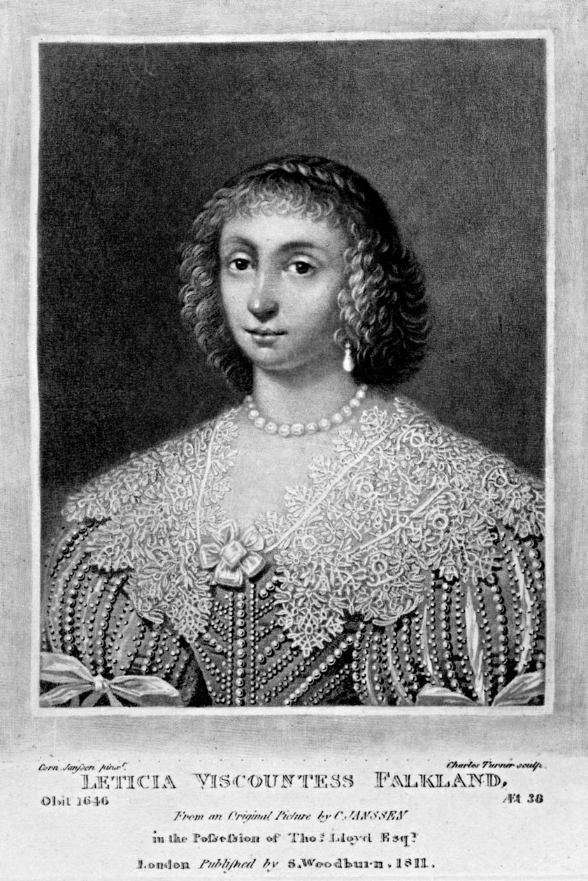 Portret Lady Viscountess Falkland, z „Characters Illustrious in British History”, Richarda Earloma i Charlesa Turnera, 1815 autorstwa English School