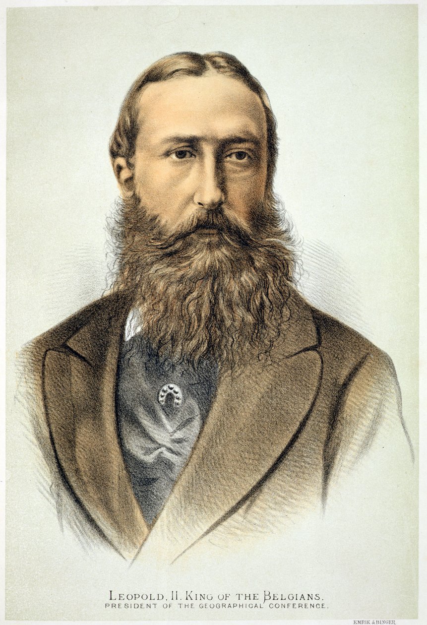 Portret Leopolda II (1835-1909), króla Belgii (1865-1909) autorstwa English School