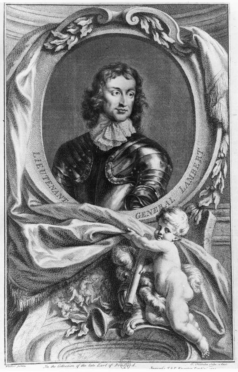 Portret generała porucznika Johna Lamberta (1619-83) wykonany przez Jacobusa Houbrakena (1698-1780) autorstwa English School