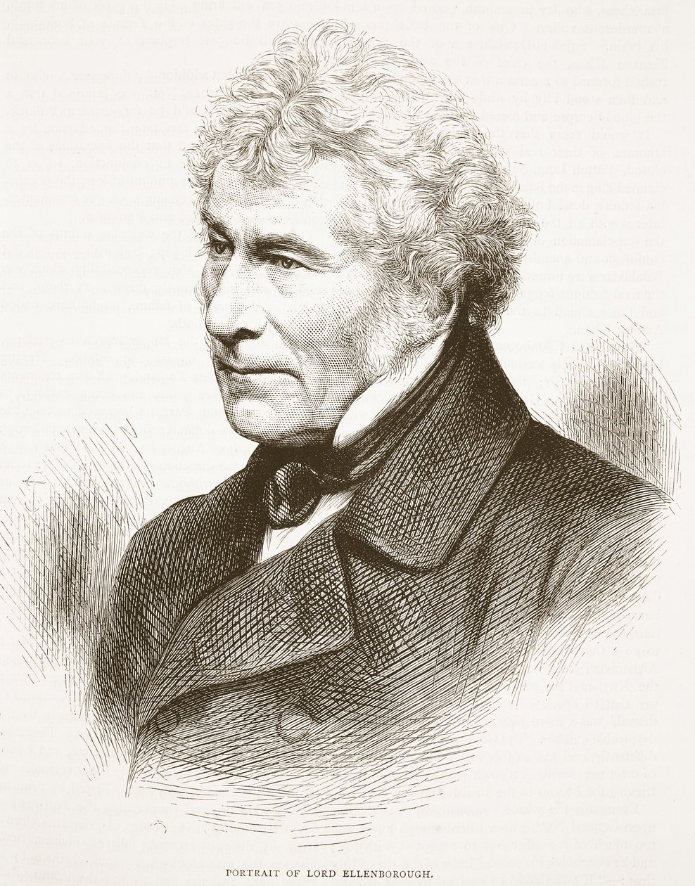 Portret Lorda Ellenborough, ilustracja z Cassells Illustrated History of England autorstwa English School