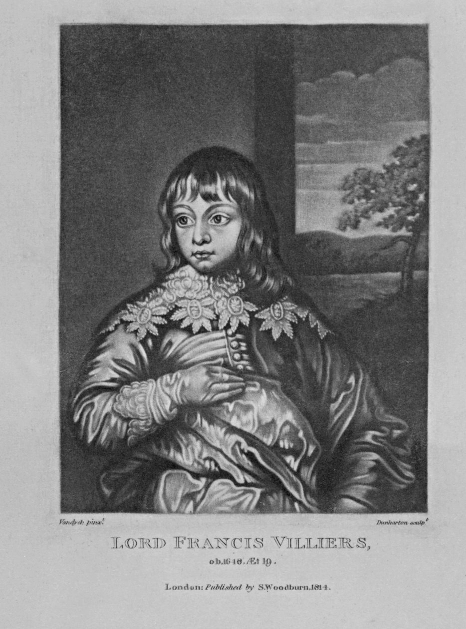 Portret lorda Francisa Villiersa. z „Characters Illustrious in British History” Richarda Earloma i Charlesa Turnera, 1815 autorstwa English School