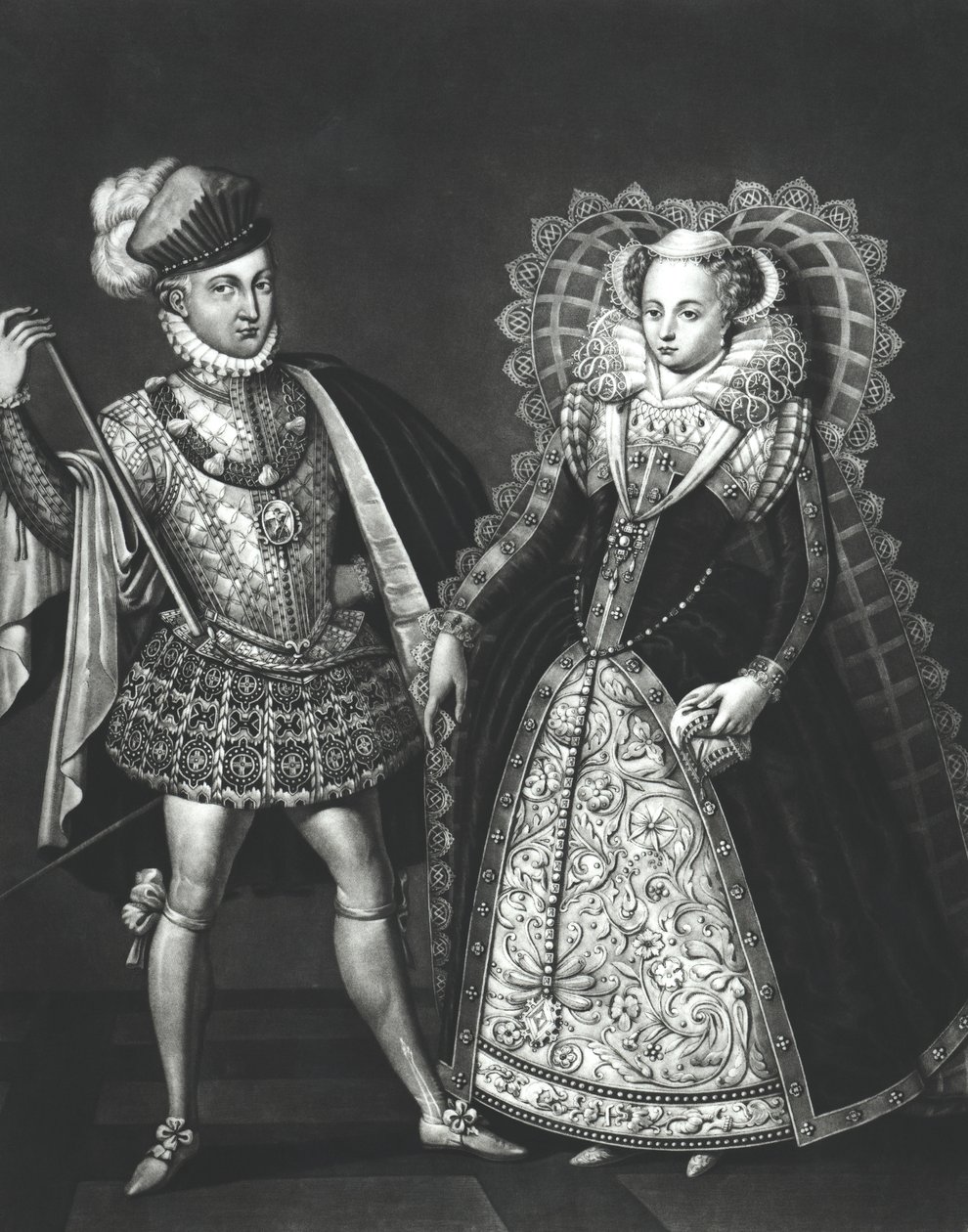 Шотландын хатан хаан Мэри (1542-87) ба Хенри Стюарт, Лорд Дарнли (1545-67) нарын хөрөг, 1565 оны 6-р сарын 29 autorstwa English School