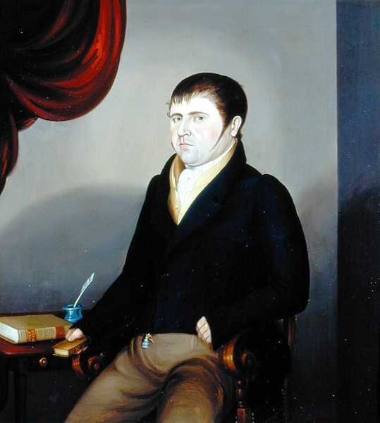 Portret pana Eli Whitely (olej na płótnie) (patrz 140067 dla pary) autorstwa English School