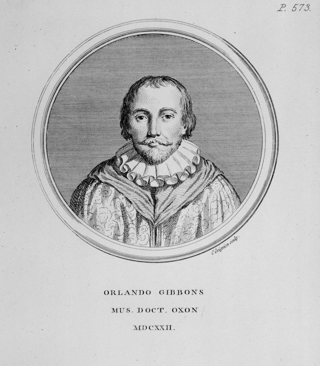Portret Orlando Gibbonsa (1583-1625) brytyjskiego kompozytora autorstwa English School