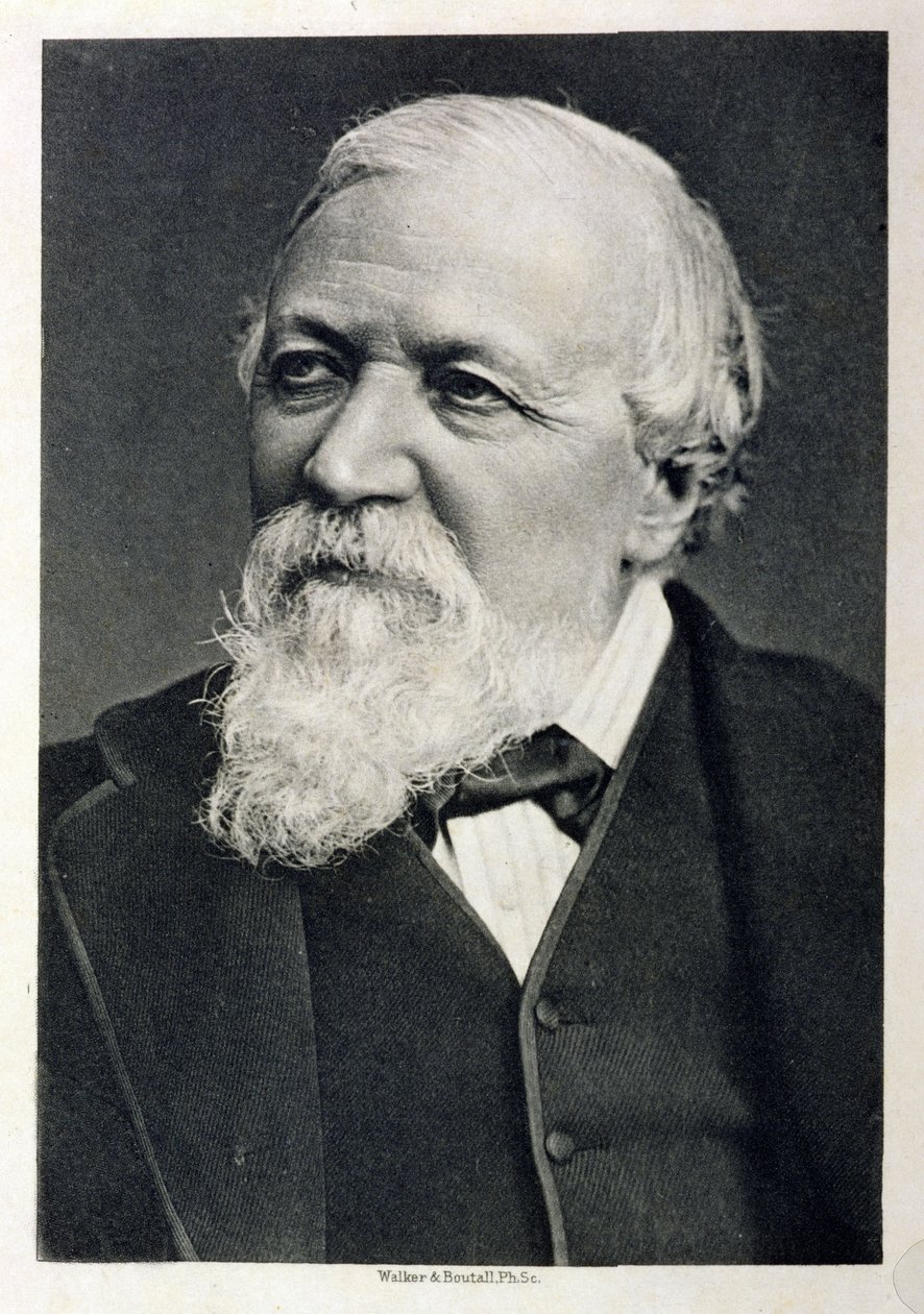 Portret Roberta Browninga (1812-89) z fotografii autorstwa Fradelle i Younga, grawerowane przez Walkera i Boutall, 1881 autorstwa English School
