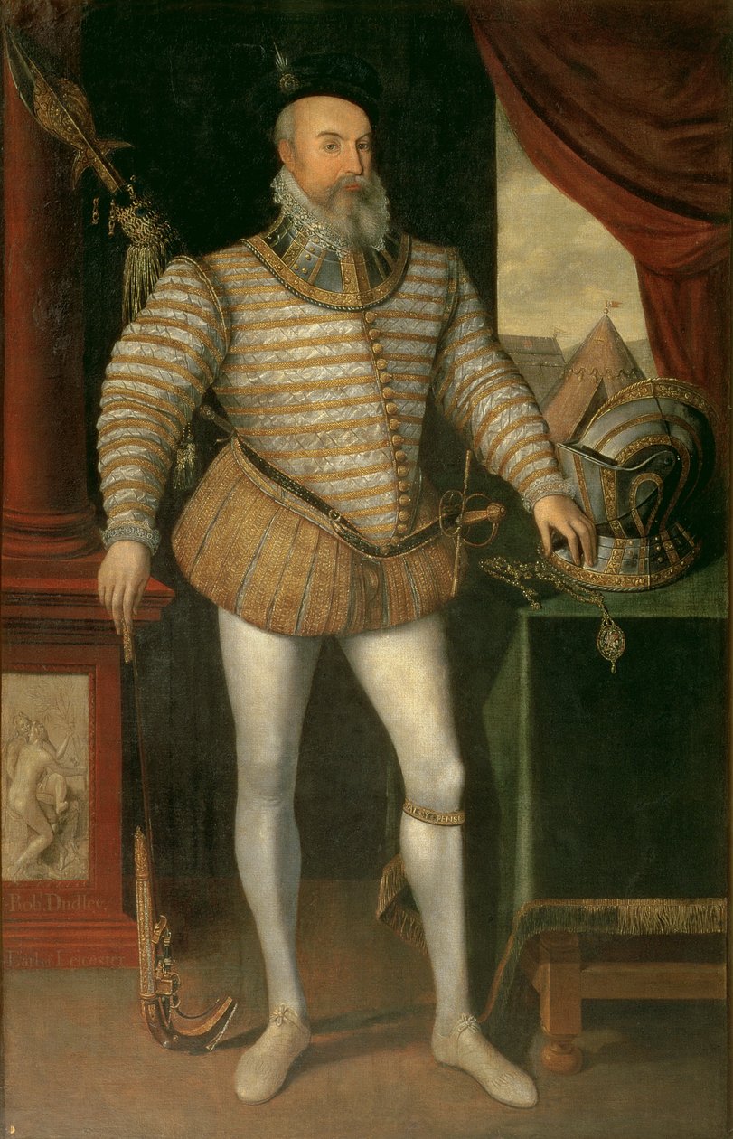 Portret Roberta Dudleya, hrabiego Leicester (ok. 1532-88), 1585 autorstwa English School
