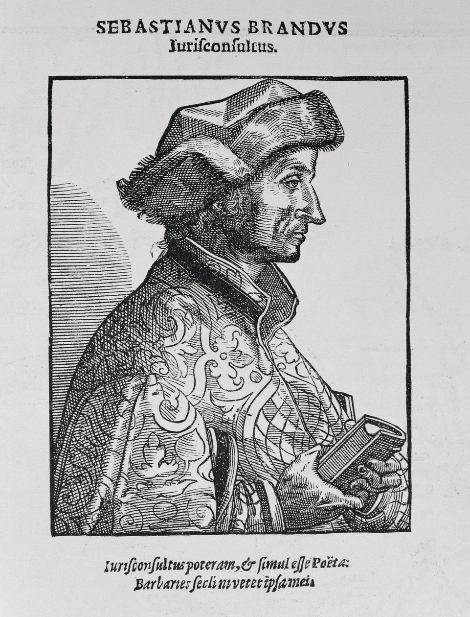 Portret Sebastiana Branta (ok. 1458-1521) z Narrative and Critical History of America, pod redakcją Justina Winsora, Londyn, 1886 autorstwa English School