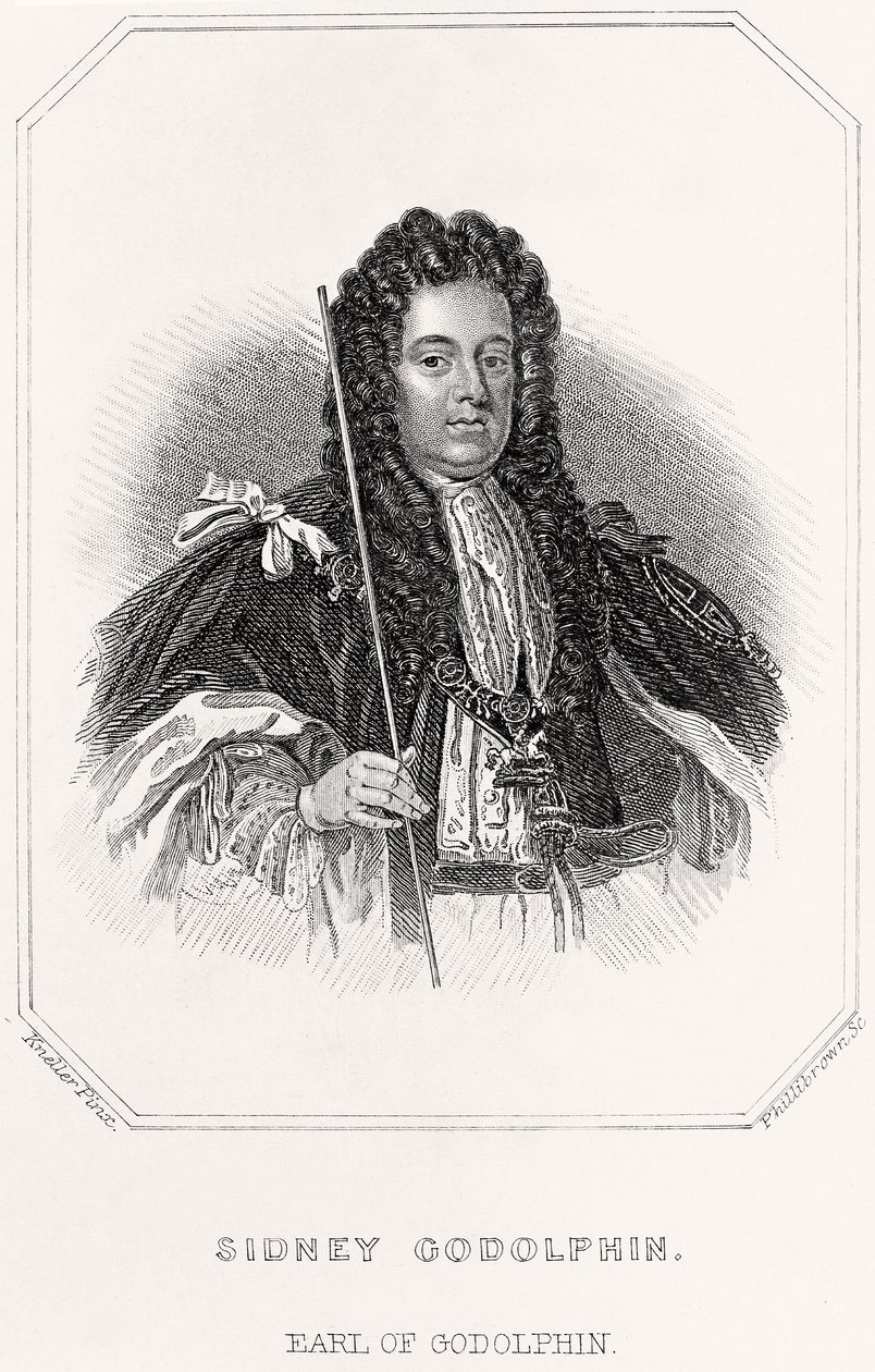 Portret Sidneya Godolphina, hrabiego Godolphin, 1835 autorstwa English School