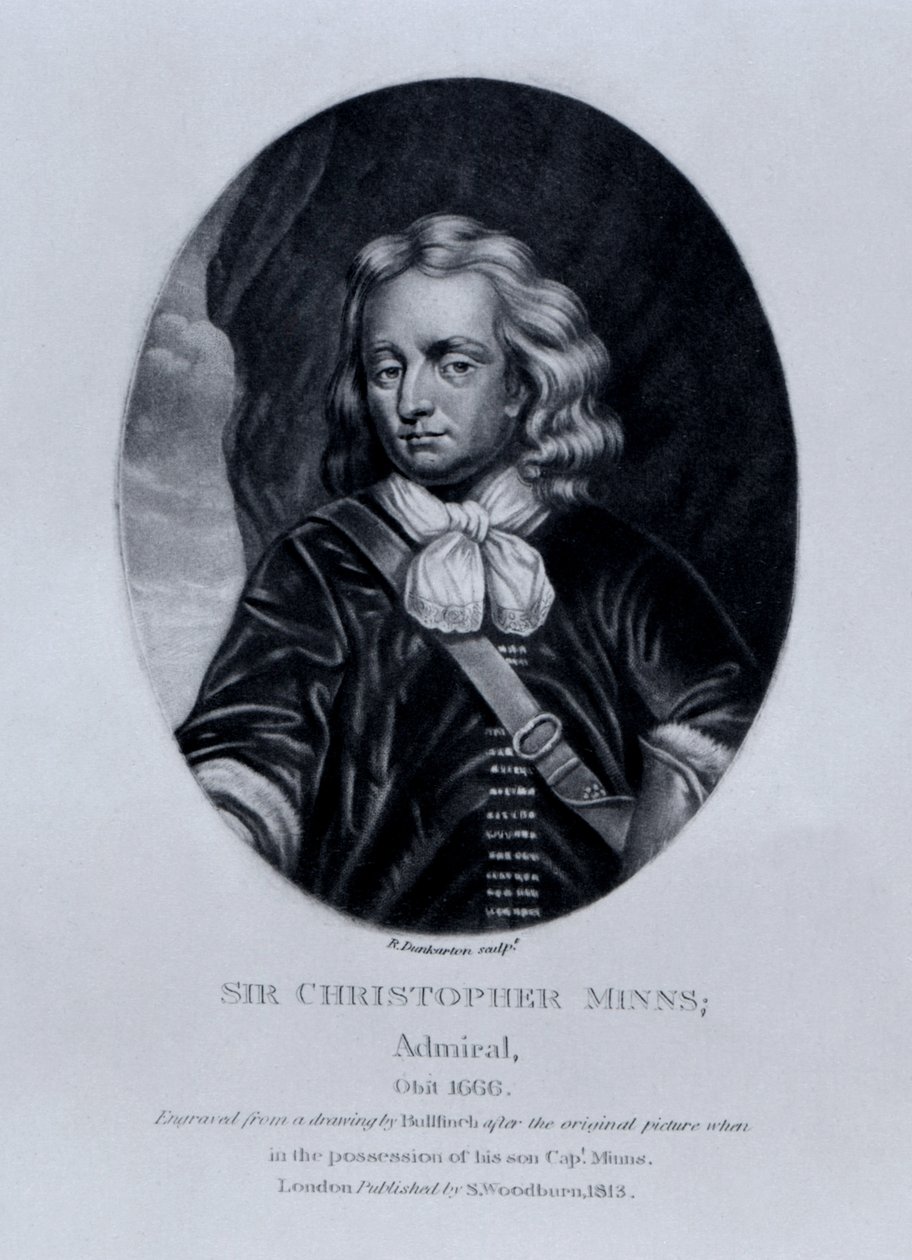 Portret Sir Christophera Minnsa, z „Characters Illustrious in British History”, Richarda Earloma i Charlesa Turnera, 1815 autorstwa English School