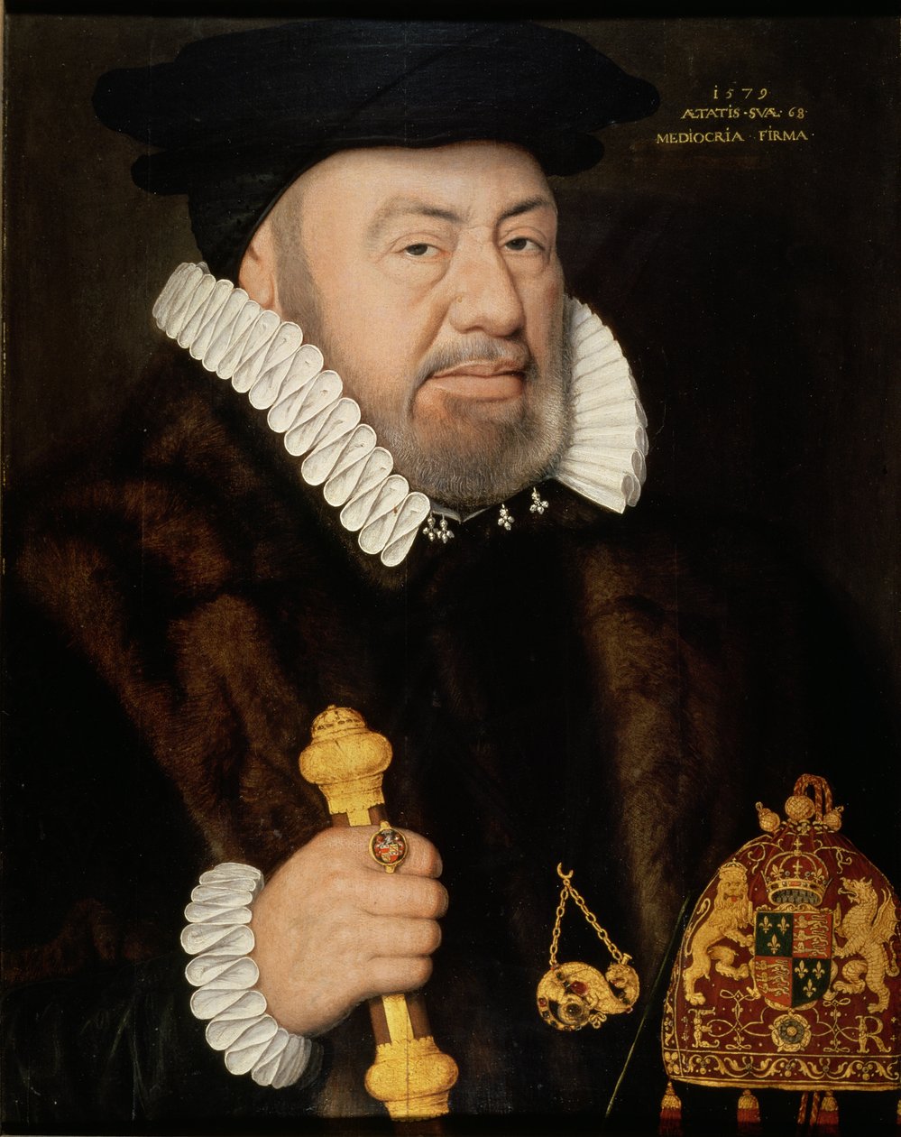 Portret Sir Nicholasa Bacona (1509-79) 1579 autorstwa English School
