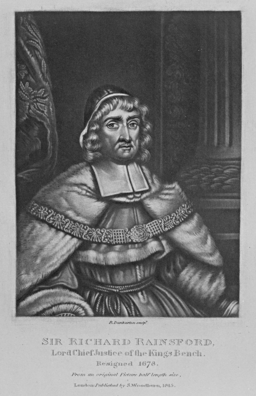 Portret sir Richarda Rainsforda z „Characters Illustrious in British History” autorstwa Richarda Earloma i Charlesa Turnera, 1815 autorstwa English School
