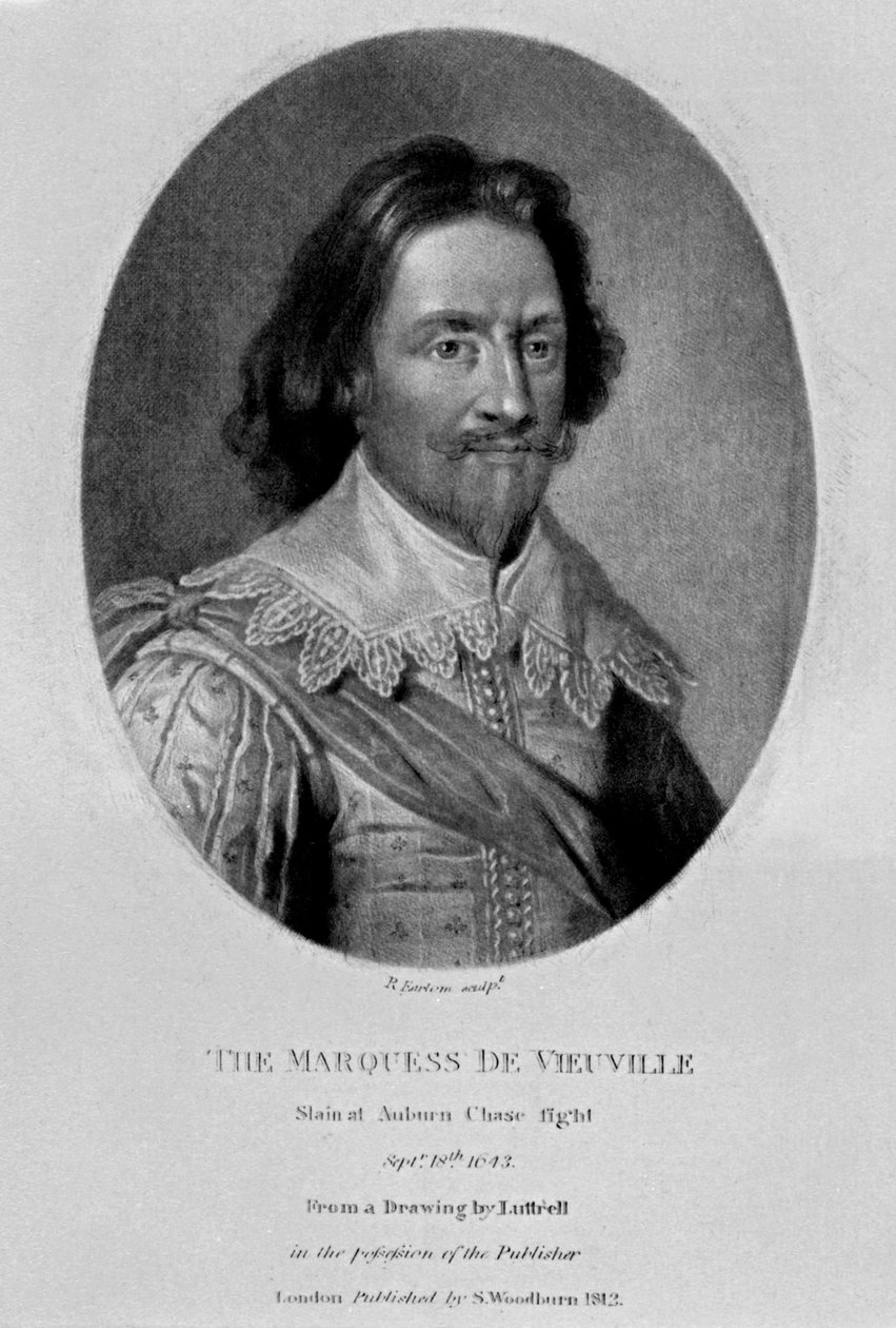 Portret markiza Vieu Ville, z „Characters Illustrious in British History, 1815” autorstwa English School
