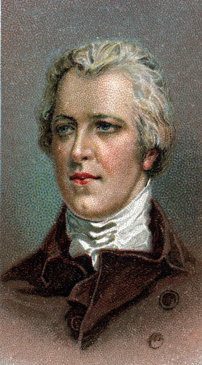 Portret Williama Pitta młodszego (1759-1806) - Portret Williama Pitta młodszego (1759-1806) - Z serii „”Przywódcy mężczyzn””” - Chromolitografia - Szkoła angielska, XX wiek - autorstwa English School