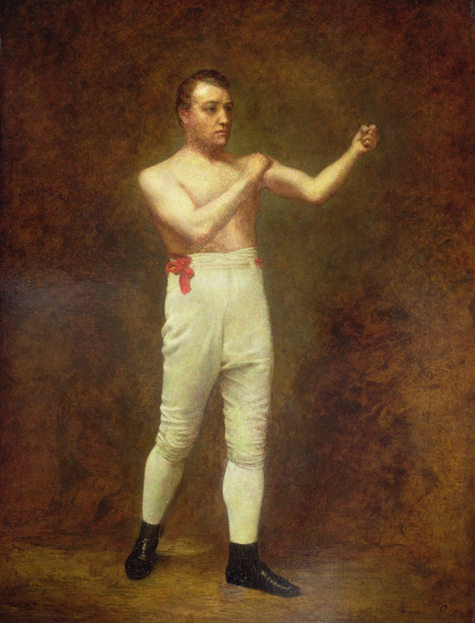 Portret boksera, ok. 1800 (olej na płótnie) autorstwa English School