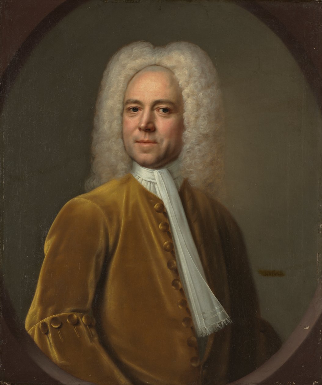 Portret mężczyzny, ok. 1730 (olej na płótnie) autorstwa English School