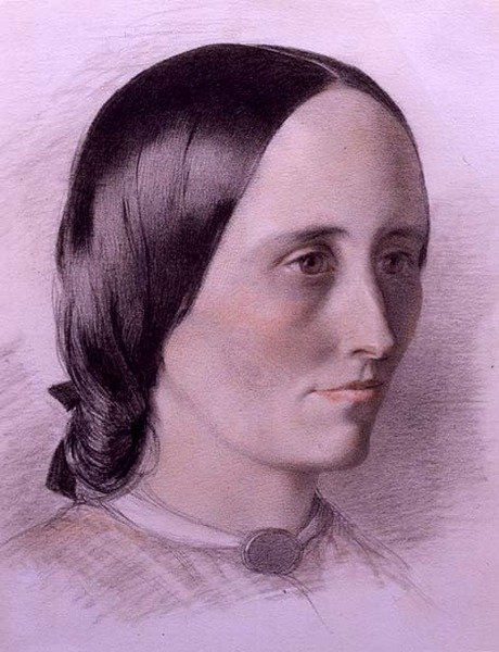 Portret kobiety, ok. 1840 (kolorowe kredy na papierze) autorstwa English School