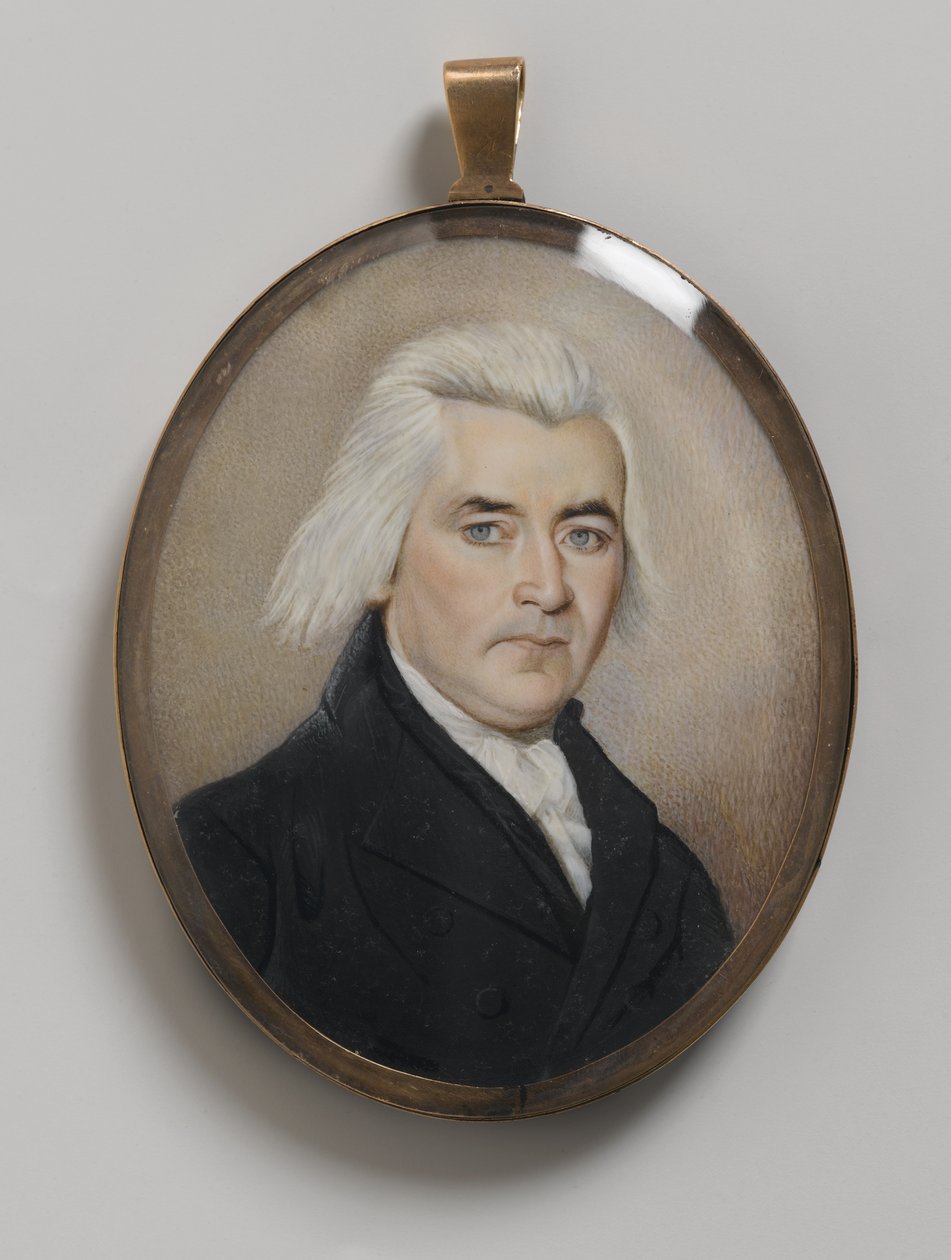 Portret dżentelmena (wc na kości słoniowej w metalowo-szklanym medalionie) autorstwa English School
