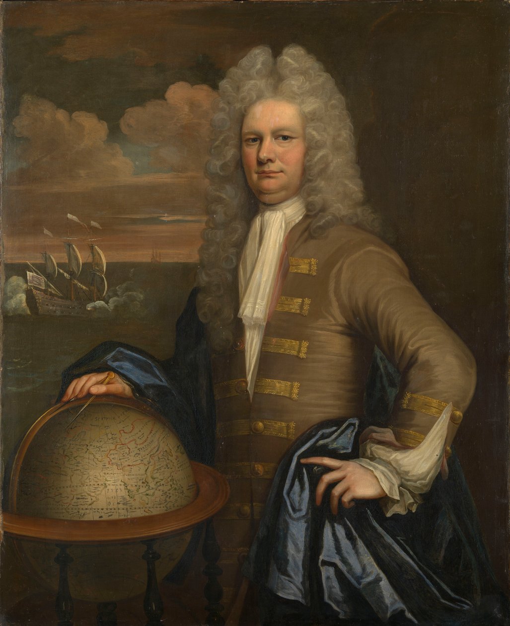 Portret kapitana Kompanii Wschodnioindyjskiej, ok. 1690 (olej) autorstwa English School