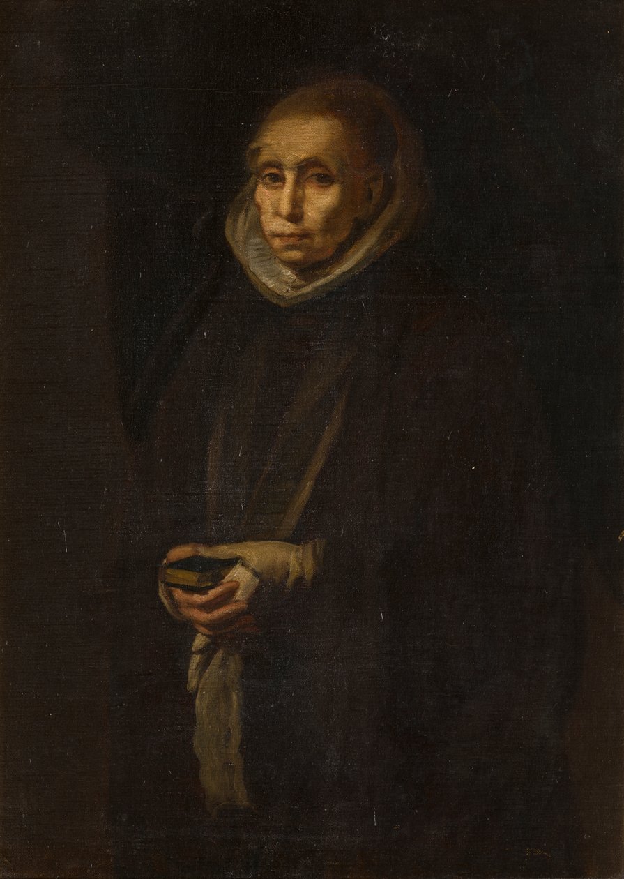 Portret nieznanej kobiety, dawniej żony Alonso Cano, ok. 1800-1900 (olej na płótnie) autorstwa English School