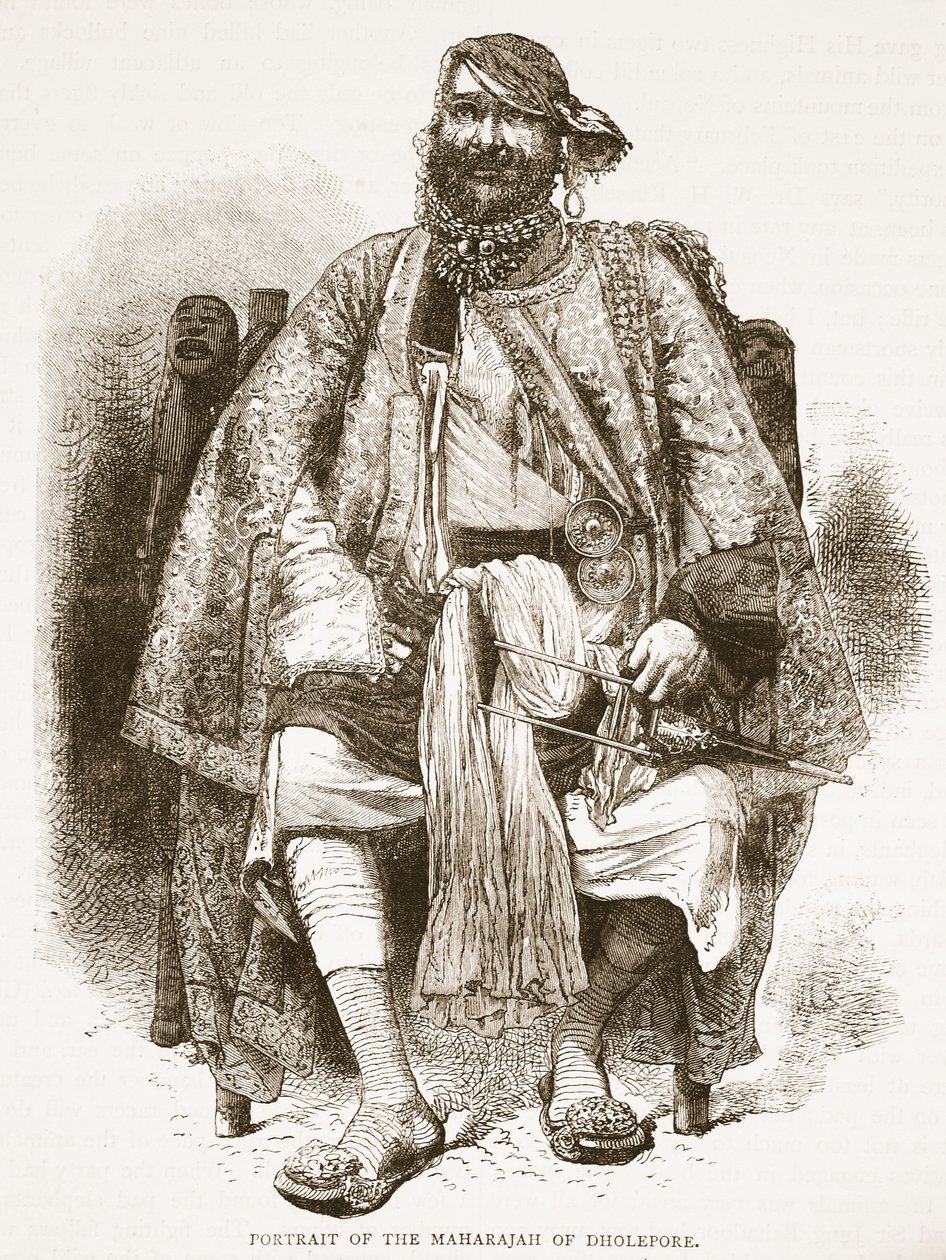Portret maharadży z Dholepore, ilustracja z Cassells Illustrated History of England autorstwa English School