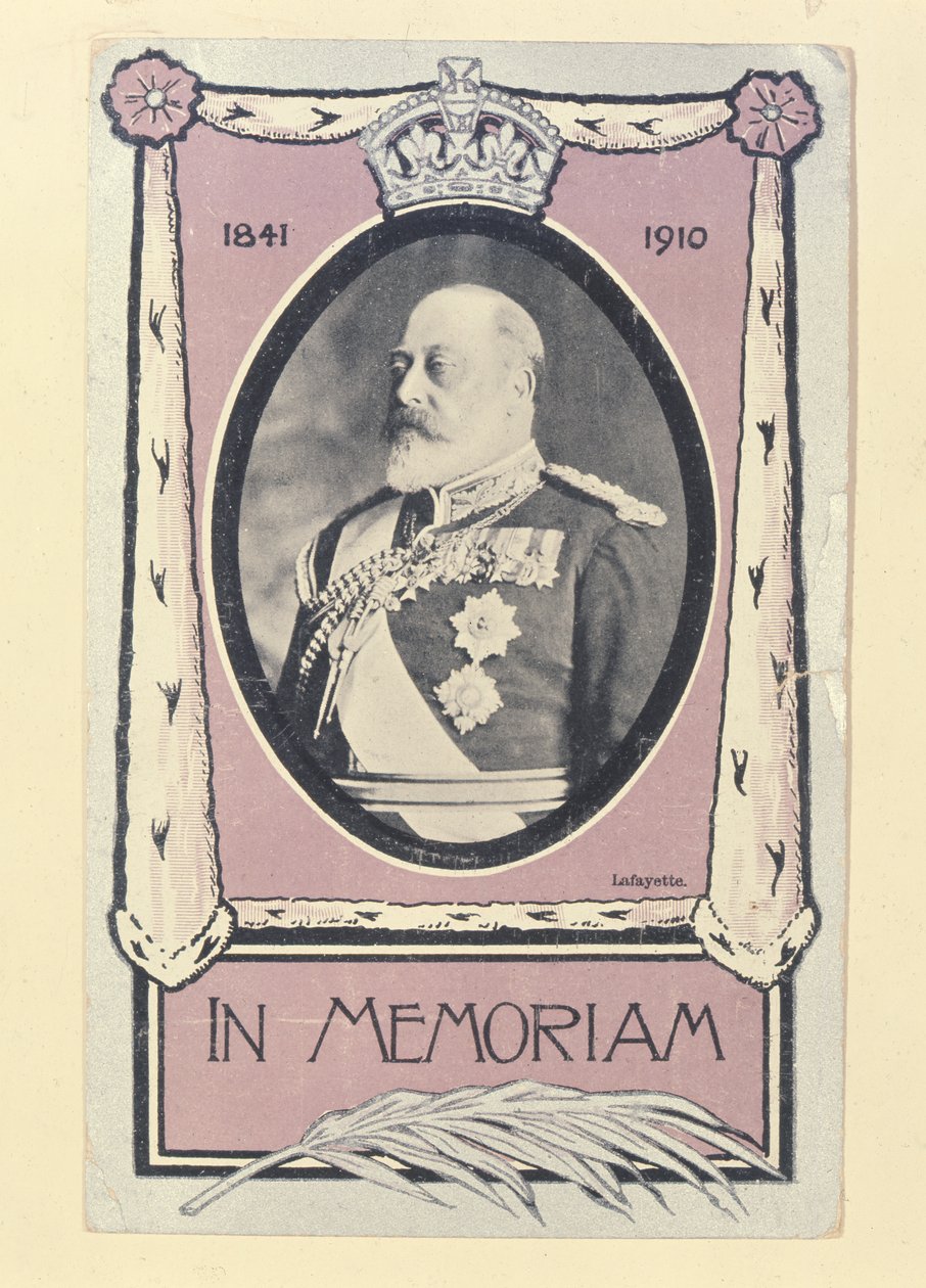 Pocztówka upamiętniająca śmierć Edwarda VII, ok.1910 autorstwa English School