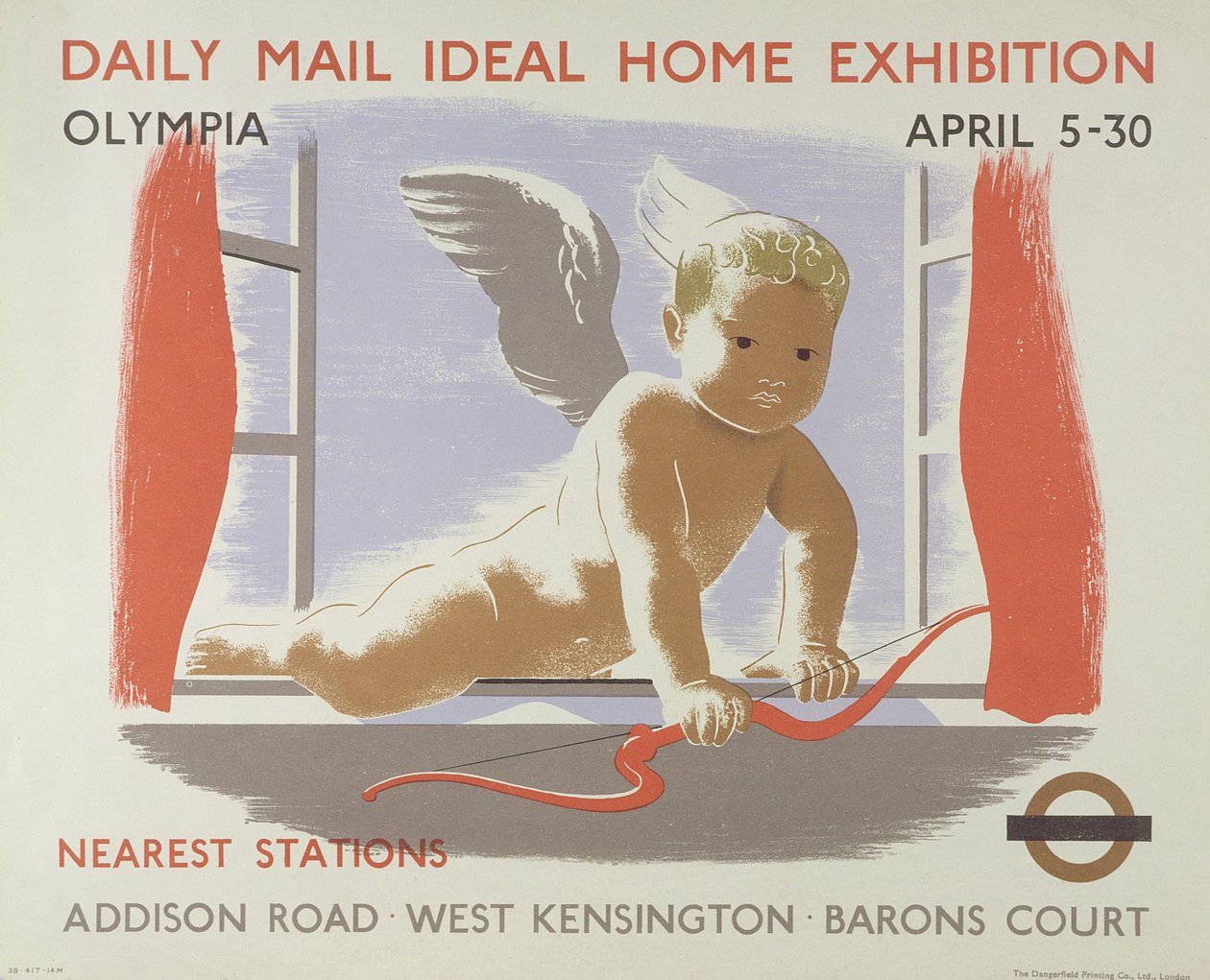 Plakat do wystawy Daily Mail Ideal Home w Kensington Olympia, Londyn, 1938 (kolor lito) autorstwa English School
