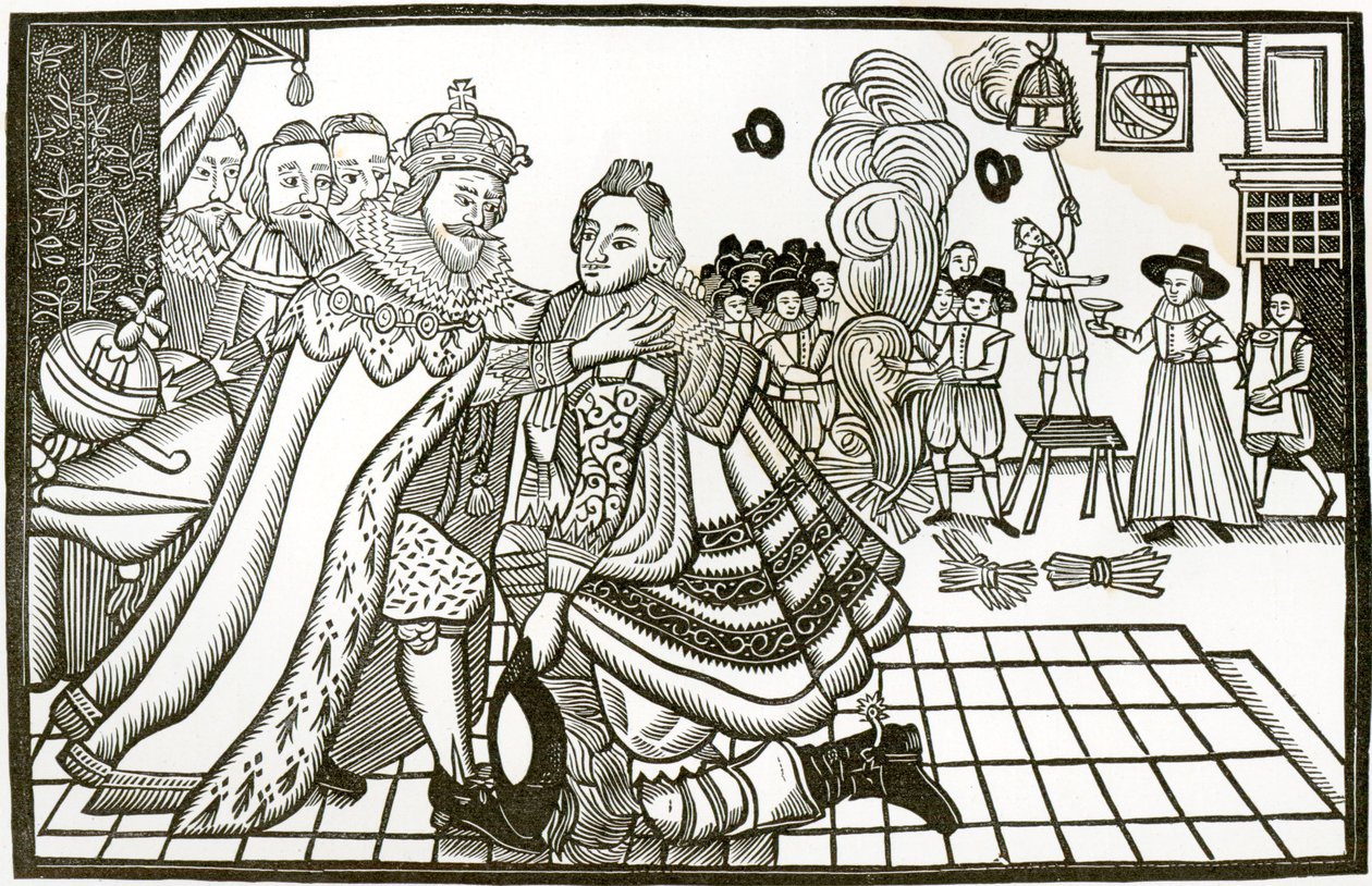 Witamy w domu księcia Karola z Hiszpanii, 1623 (lito) autorstwa English School