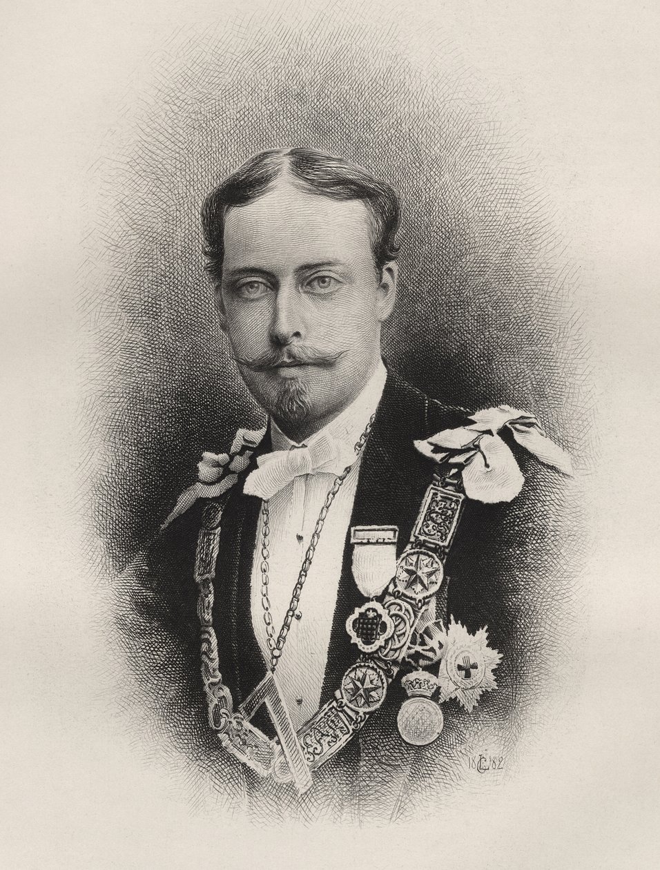 Książę Leopold, książę Albany, z „Historii masonerii, tom I”, wydanej przez Thomasa C. Jacka, Londyn, 1883 autorstwa English School
